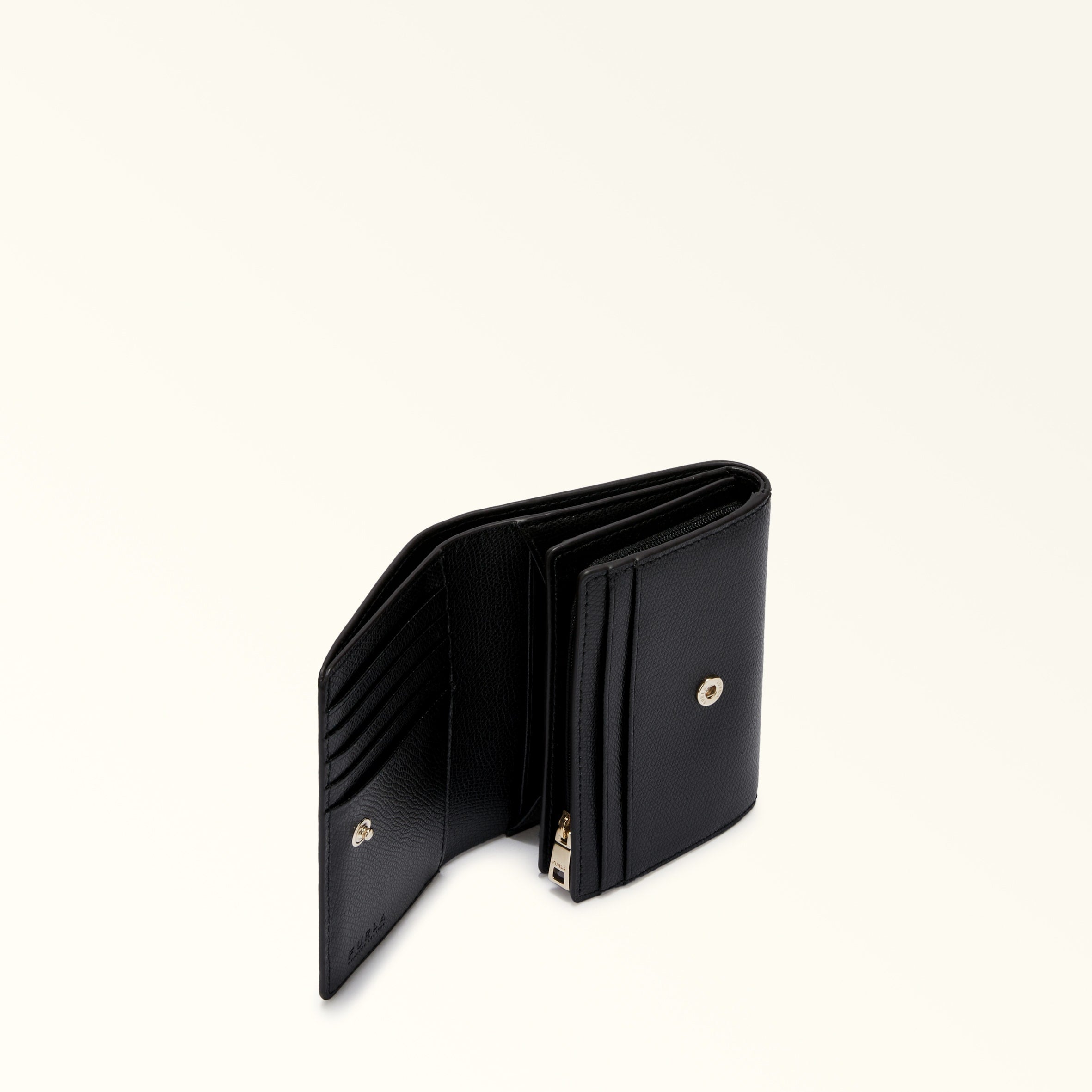 Furla Camelia Black Compact Wallet Flap - Medium