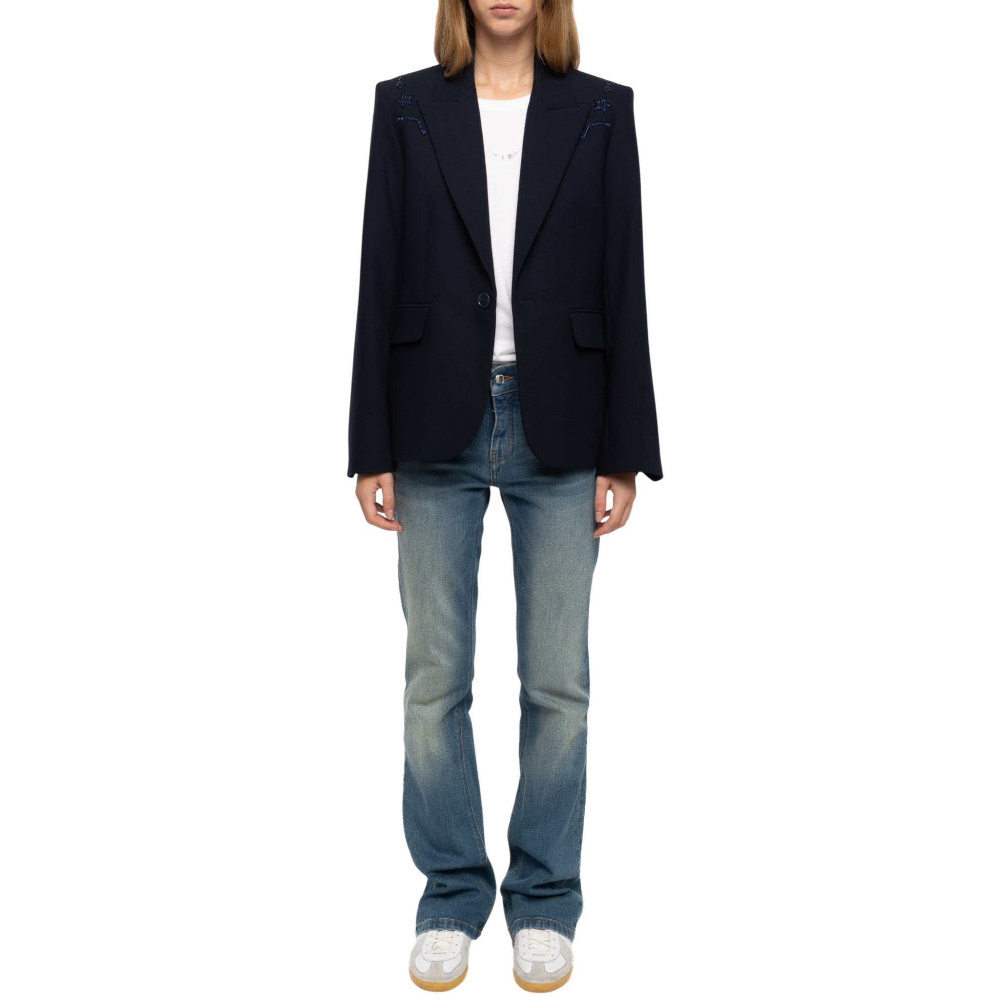 Vavy Strass Tailored Blazer - Encre Blue