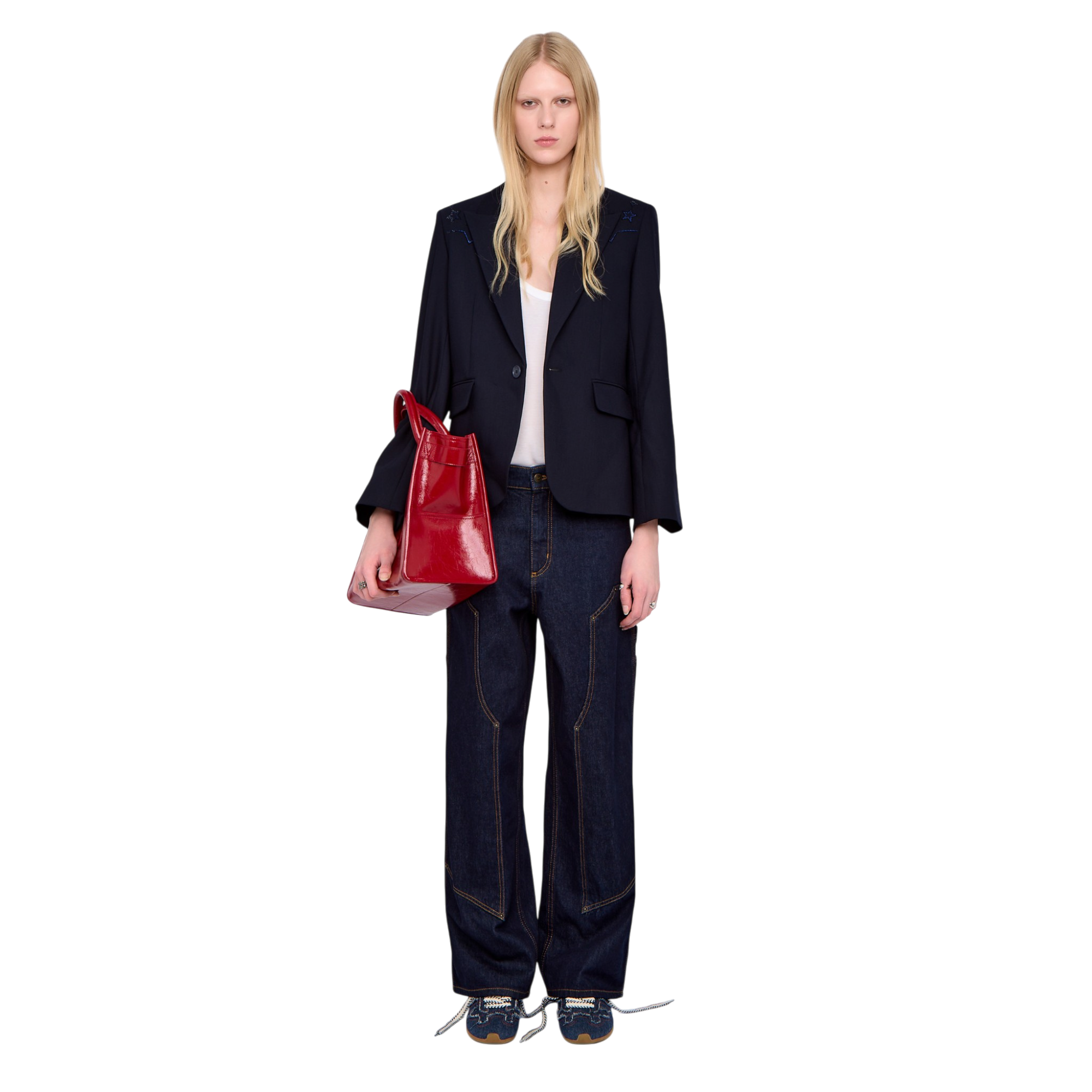 Vavy Strass Tailored Blazer - Encre Blue