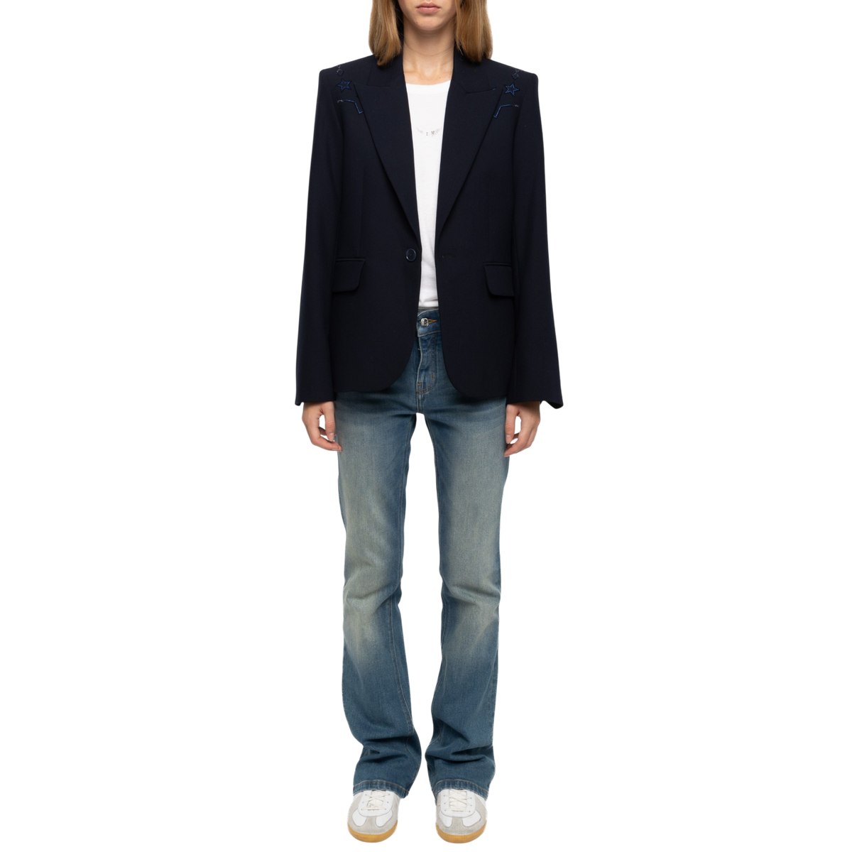 Vavy Strass Tailored Blazer - Encre Blue