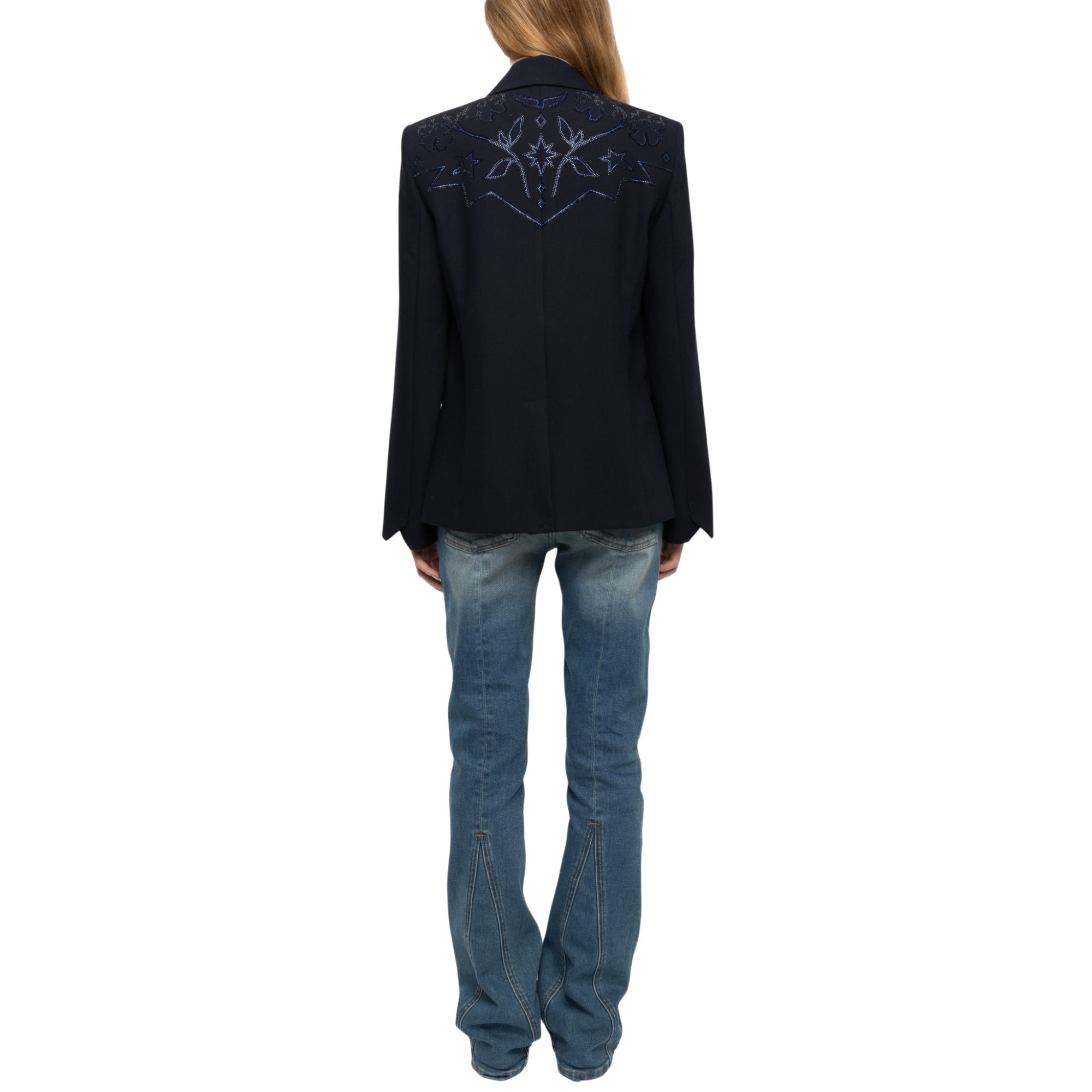 Vavy Strass Tailored Blazer - Encre Blue