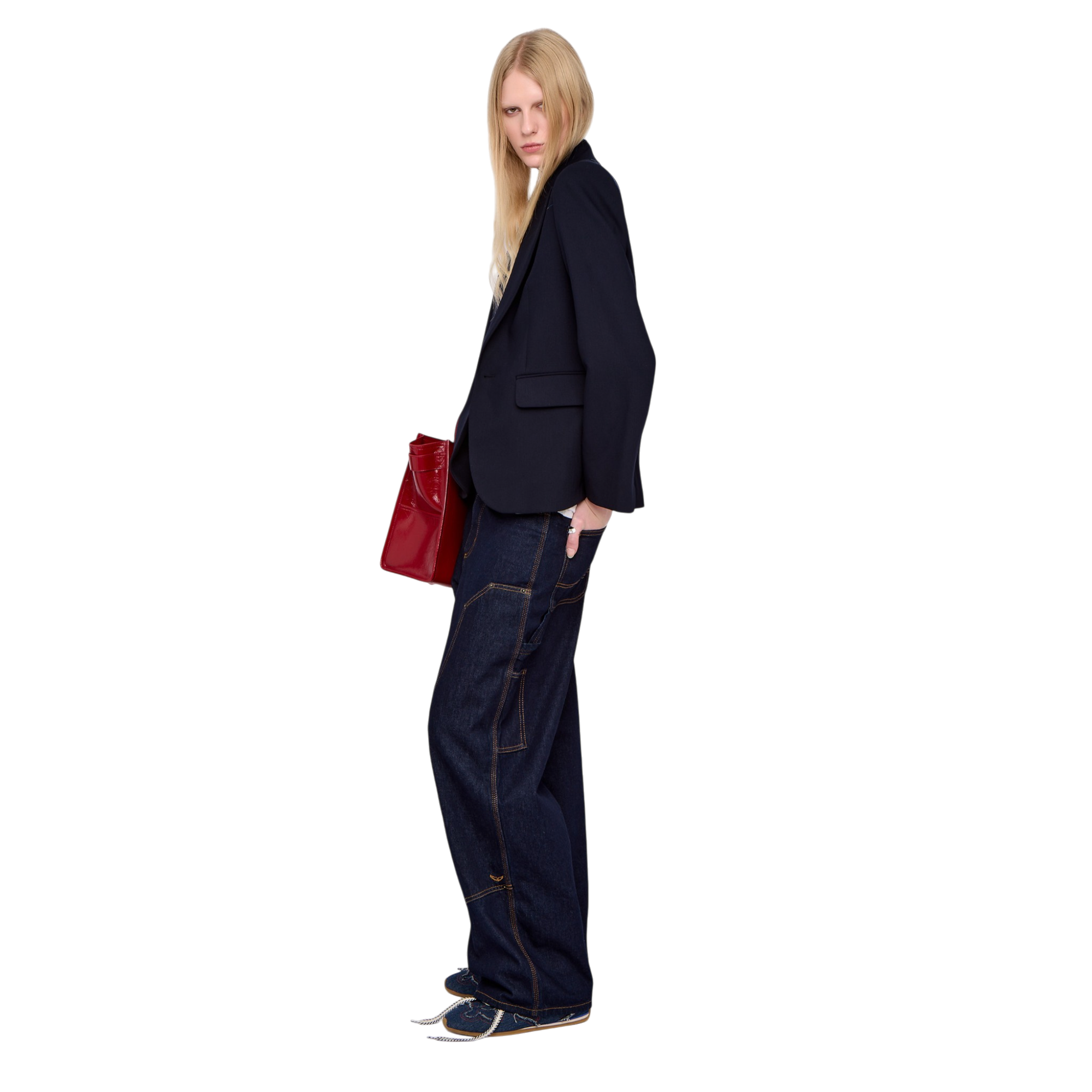 Vavy Strass Tailored Blazer - Encre Blue