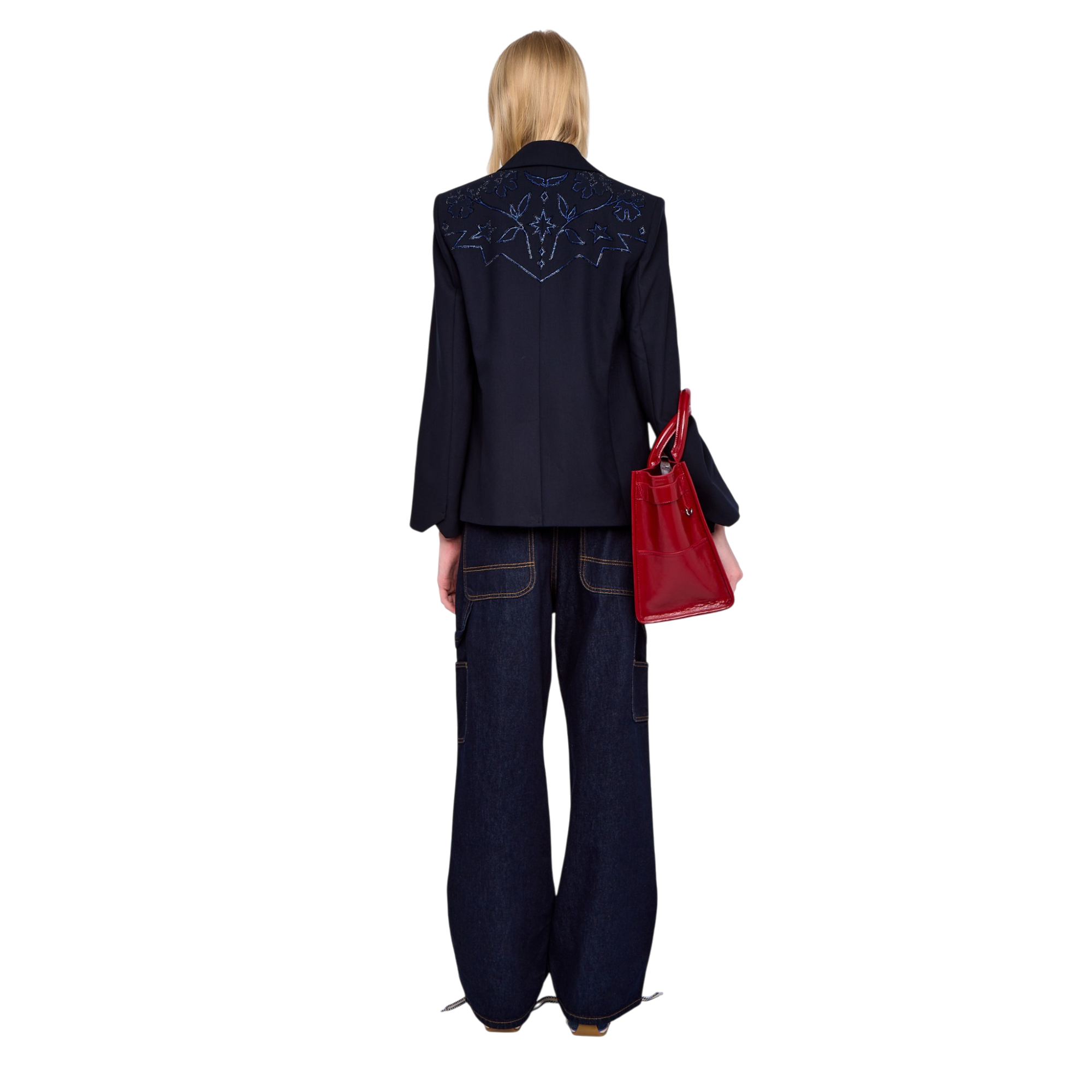 Vavy Strass Tailored Blazer - Encre Blue