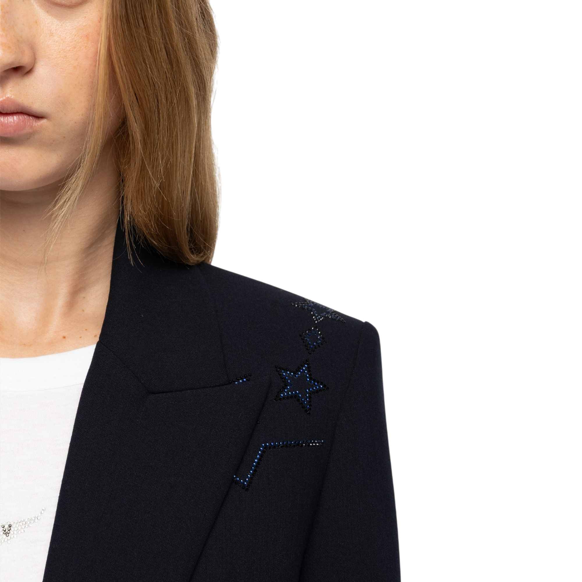 Vavy Strass Tailored Blazer - Encre Blue