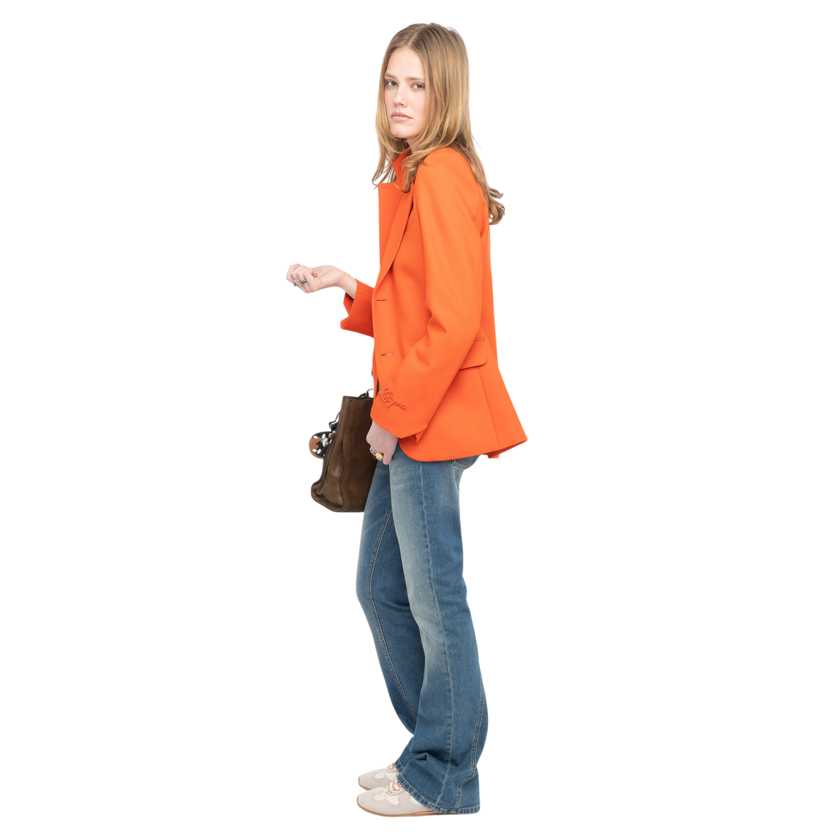 Vanille Tailleur Structured Blazer - Tangerine Orange