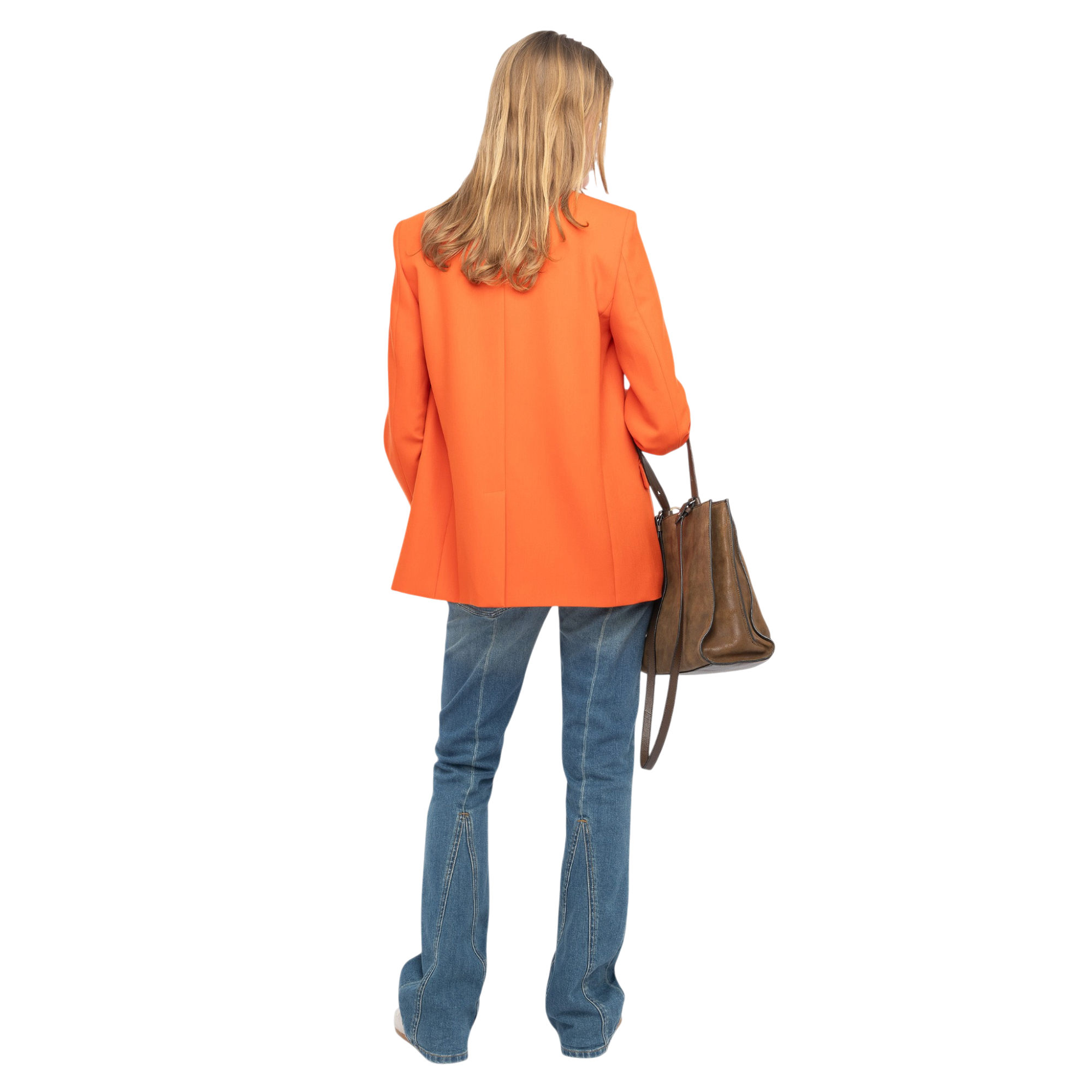 Vanille Tailleur Structured Blazer - Tangerine Orange