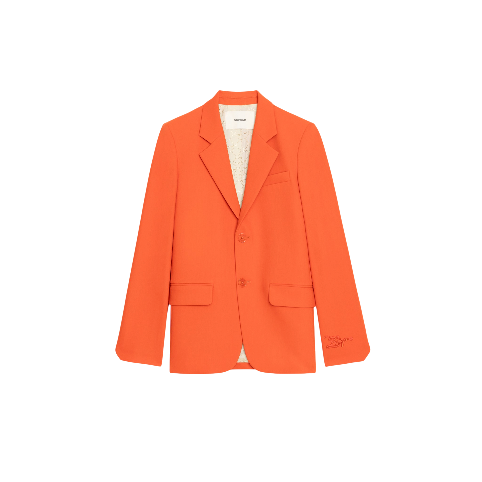 Vanille Tailleur Structured Blazer - Tangerine Orange