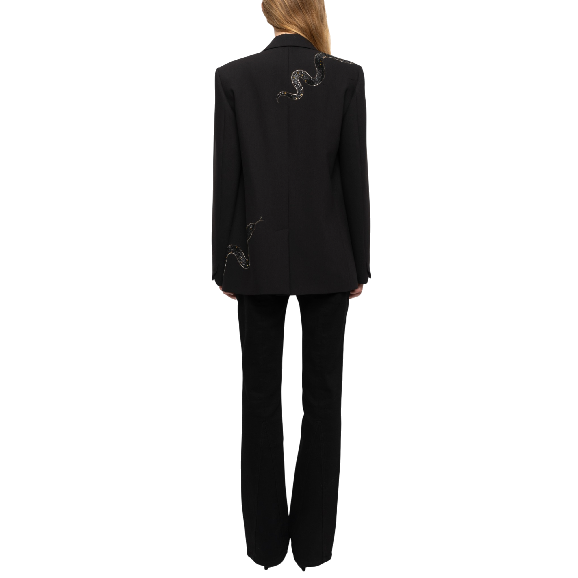 Vanille Strass Snake Rhinestone Blazer - Black