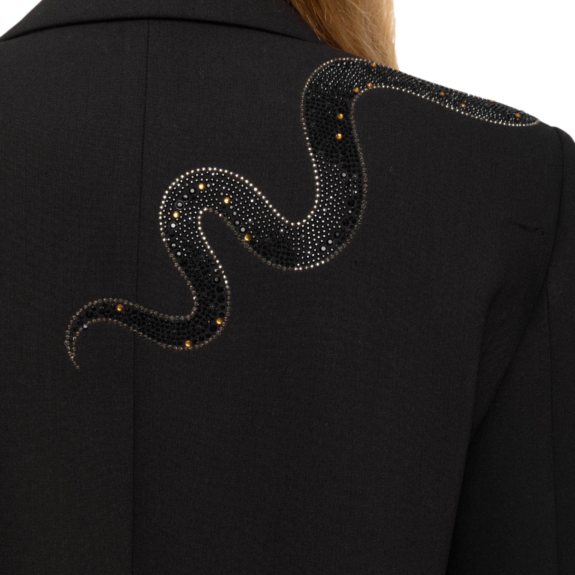 Vanille Strass Snake Rhinestone Blazer - Black