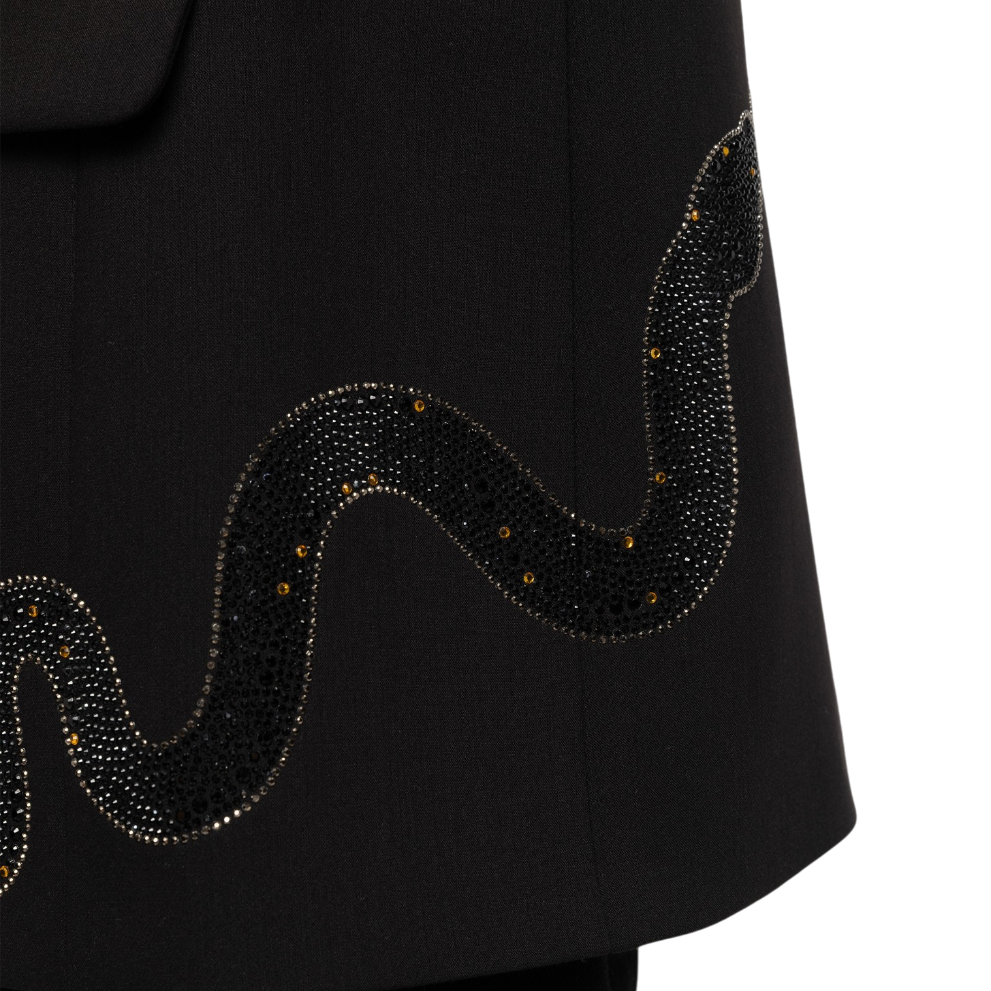 Vanille Strass Snake Rhinestone Blazer - Black