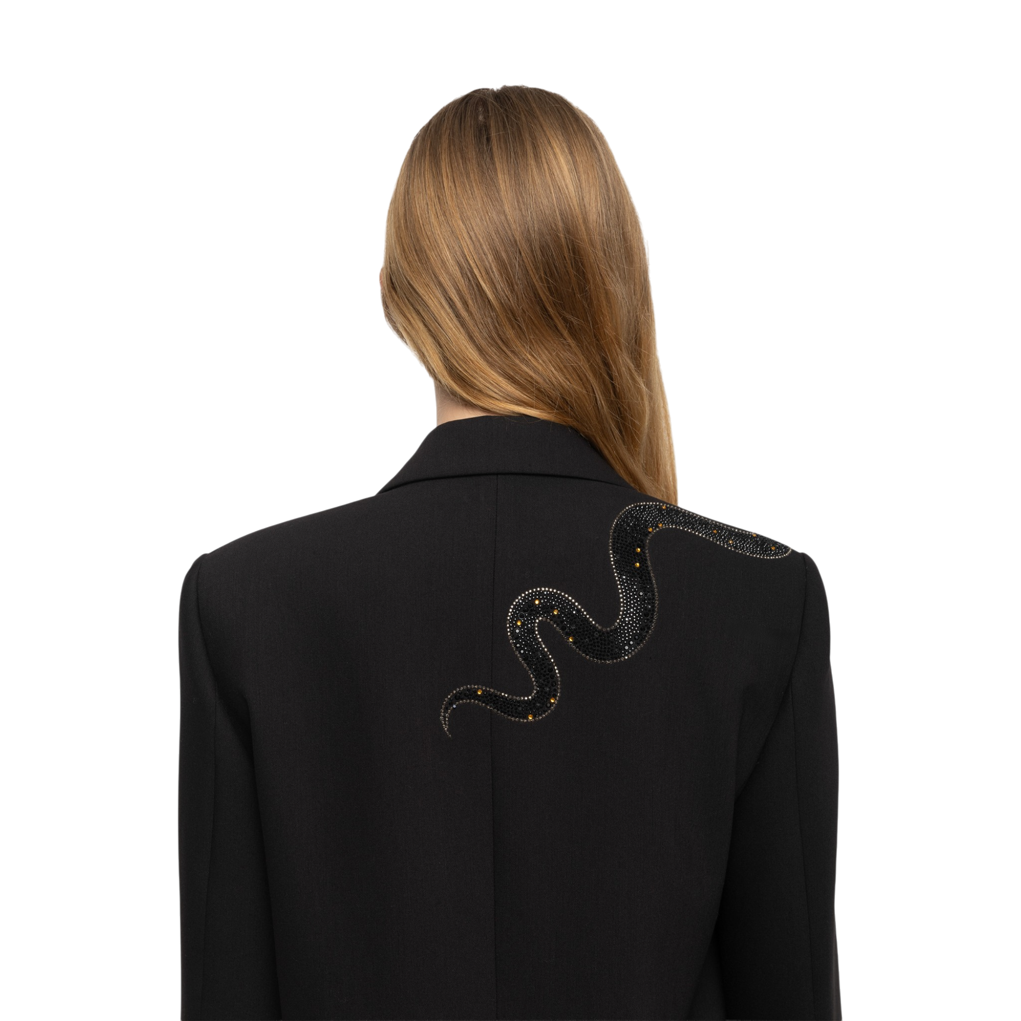 Vanille Strass Snake Rhinestone Blazer - Black