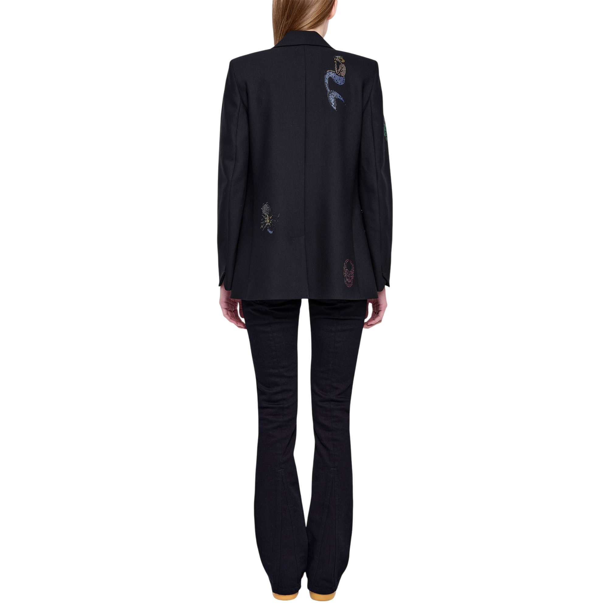 Valse Multicolour Rhinestone Tailored Blazer - Black