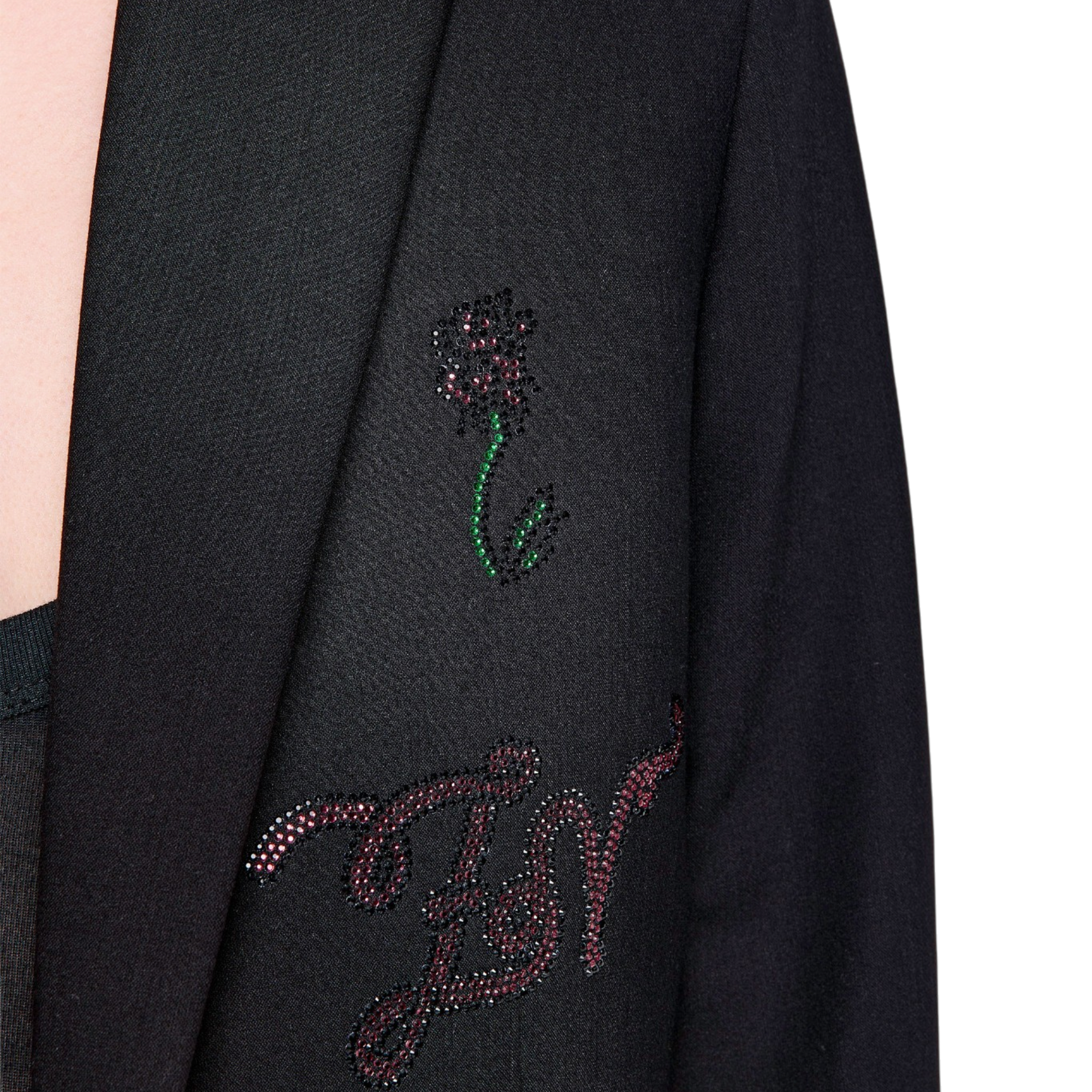 Valse Multicolour Rhinestone Tailored Blazer - Black