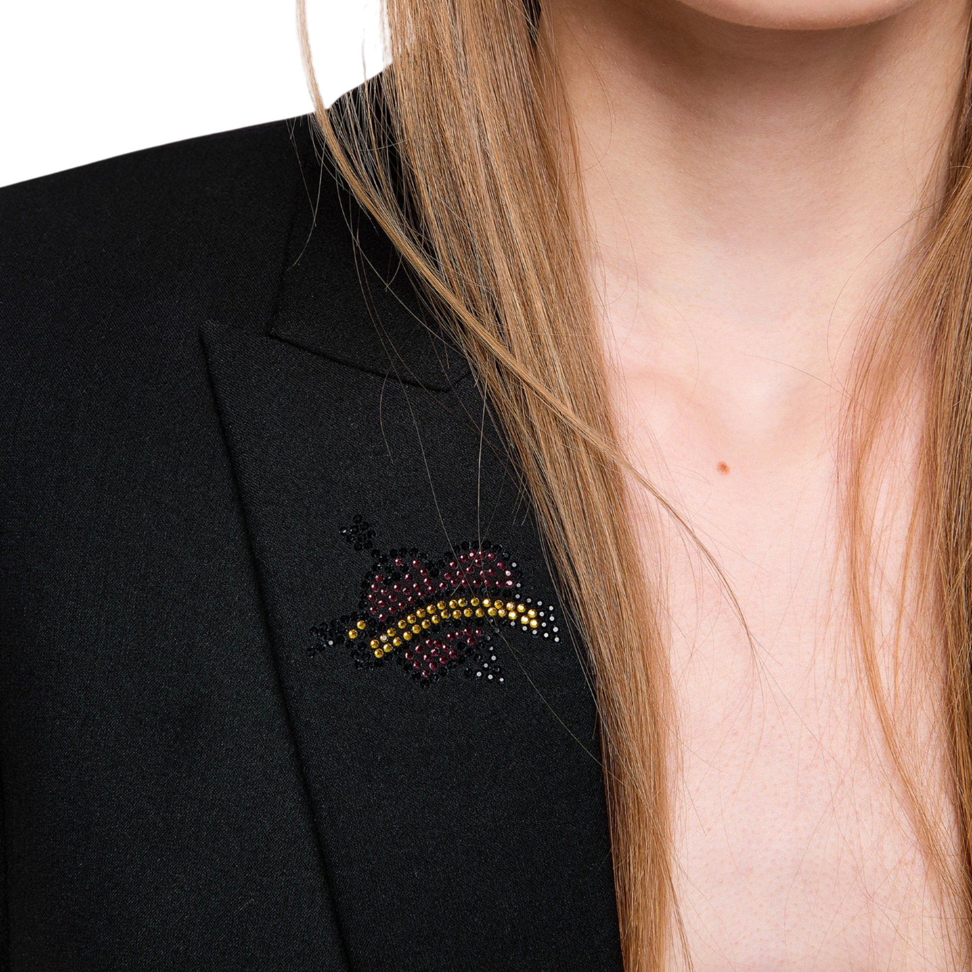 Valse Multicolour Rhinestone Tailored Blazer - Black