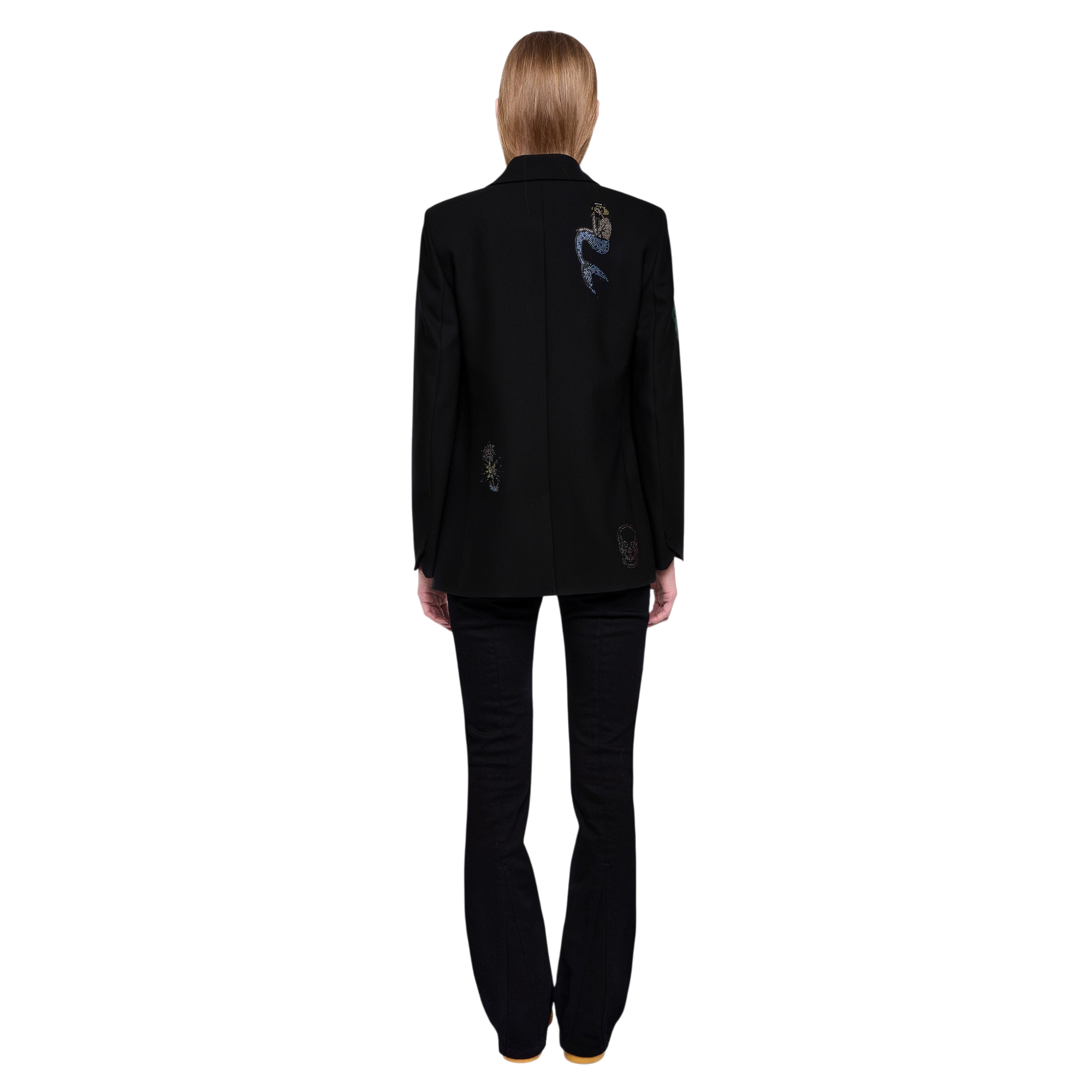 Valse Multicolour Rhinestone Tailored Blazer - Black