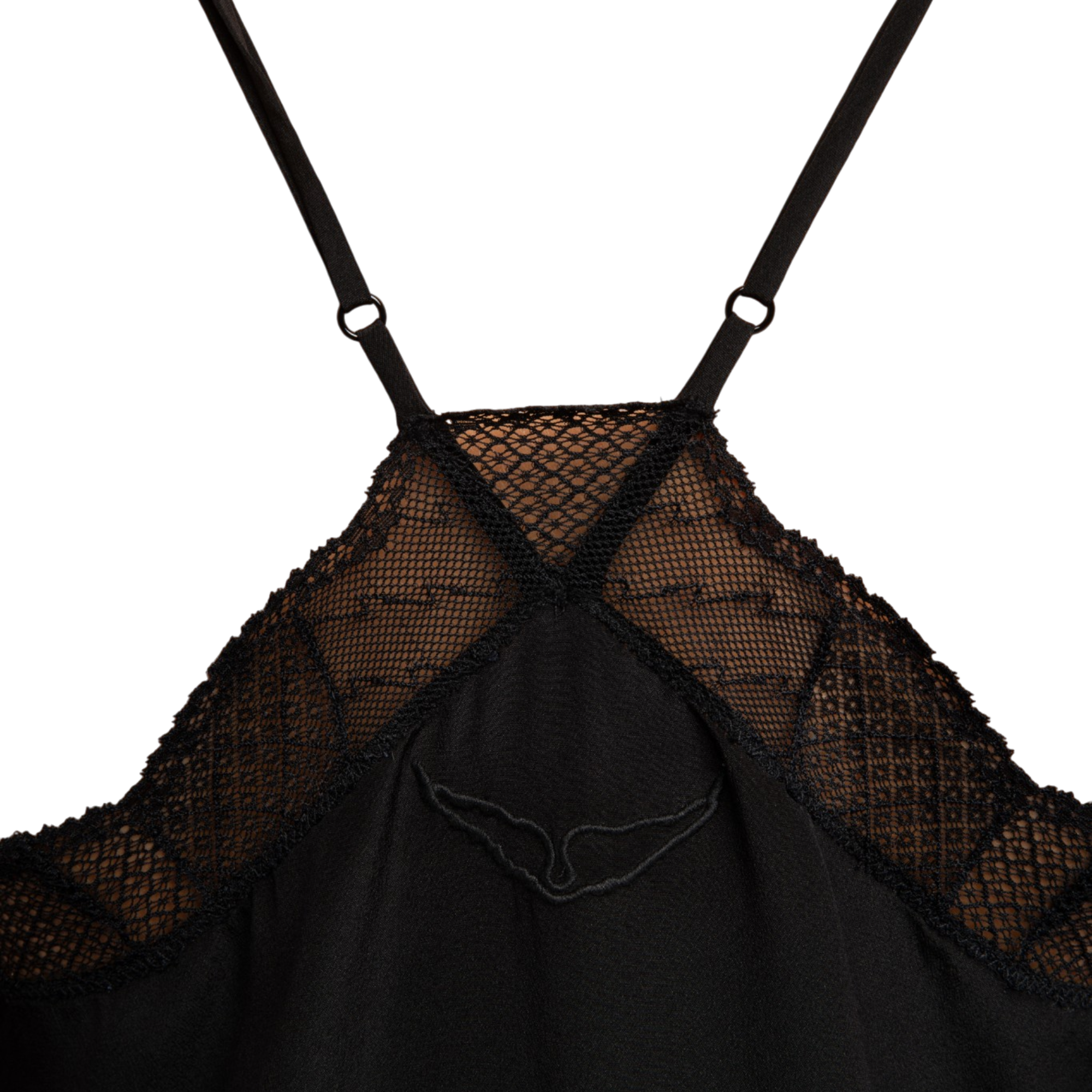 Christy Silk Lace-Trim Camisole - Black