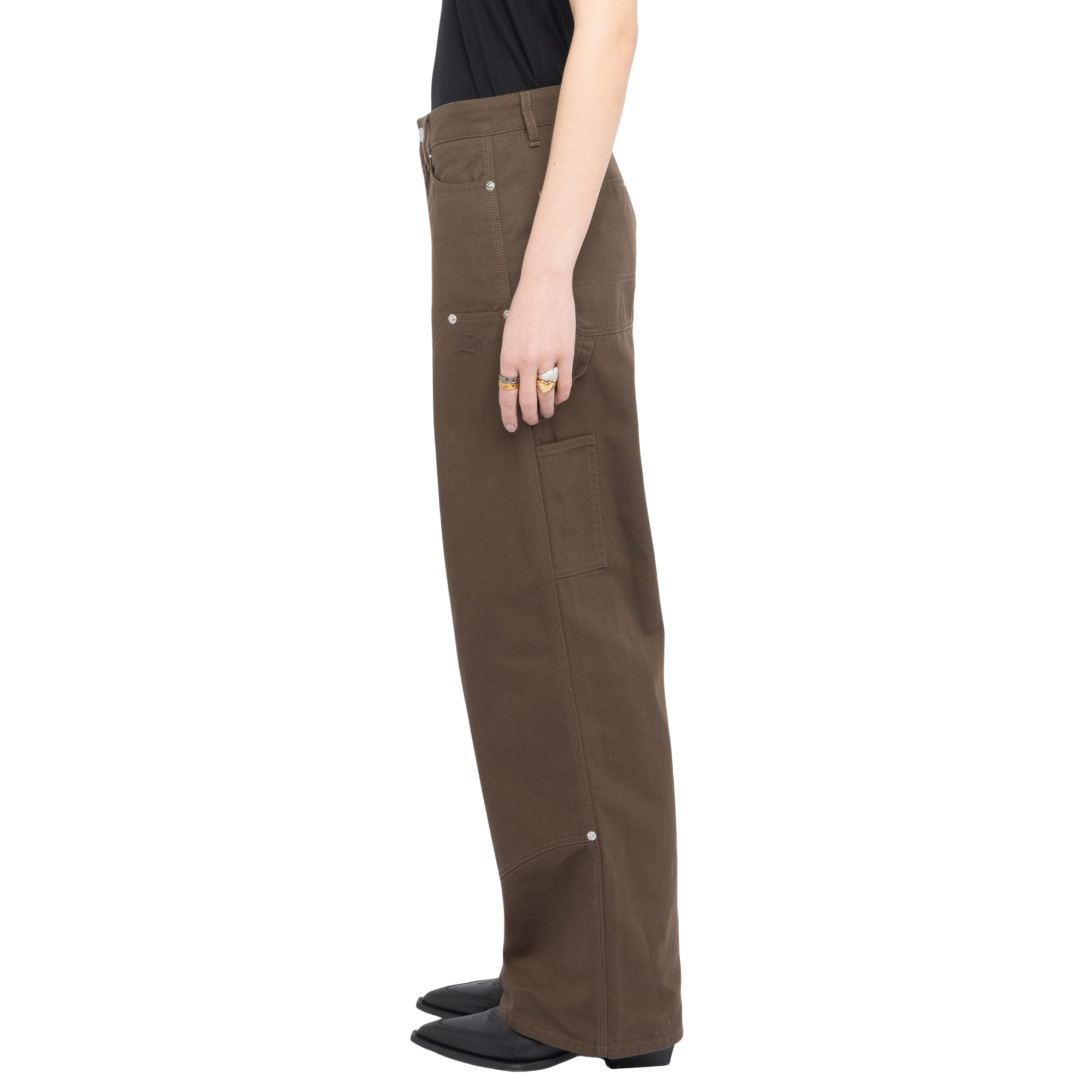 Perya Cotton Cargo Trousers - Moss Green