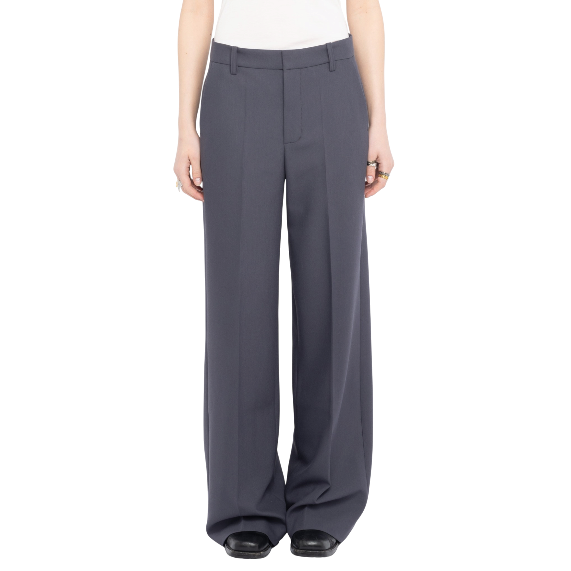 Panol Wide-Leg Tailored Trousers - Anthracite Grey