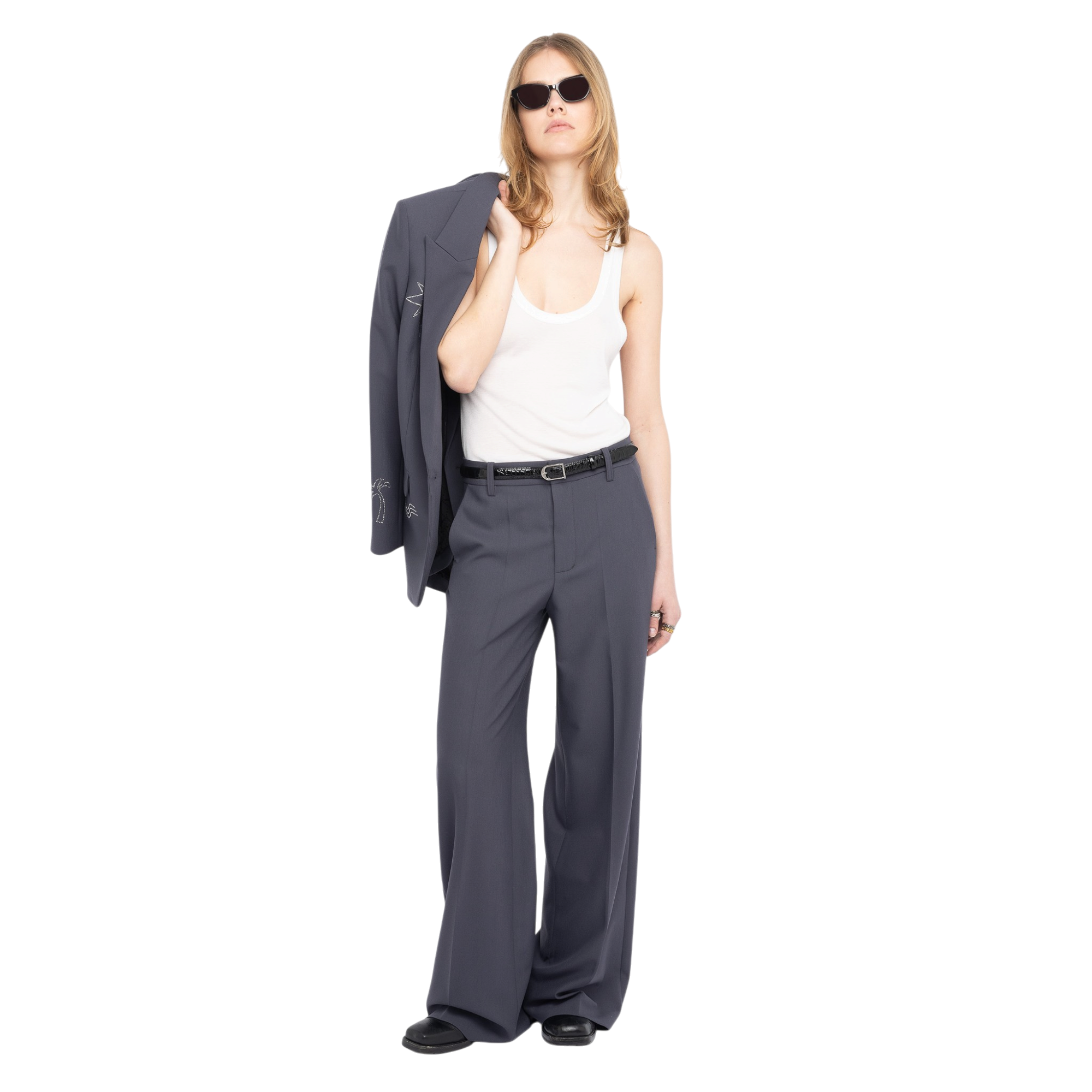 Panol Wide-Leg Tailored Trousers - Anthracite Grey