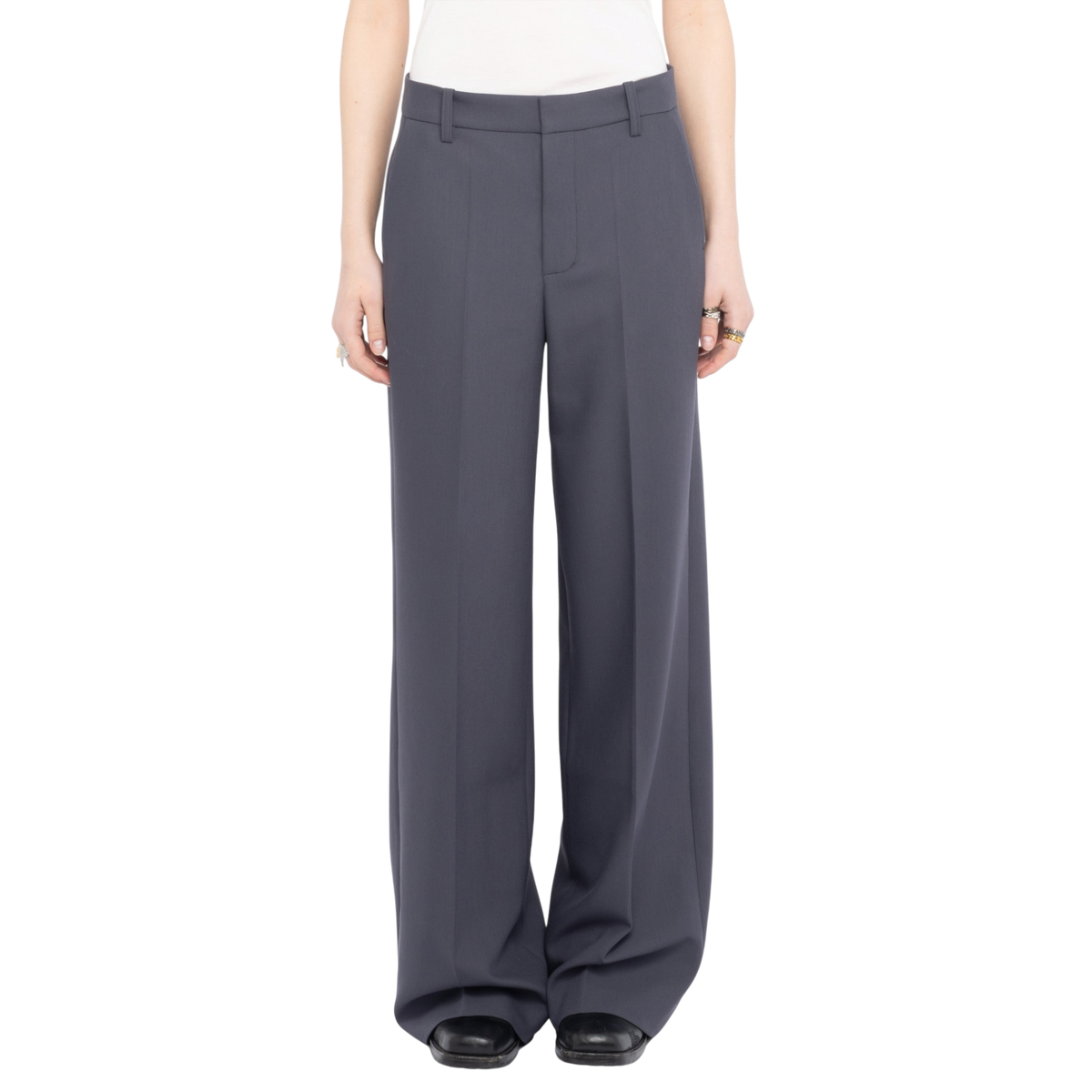 Panol Wide-Leg Tailored Trousers - Anthracite Grey