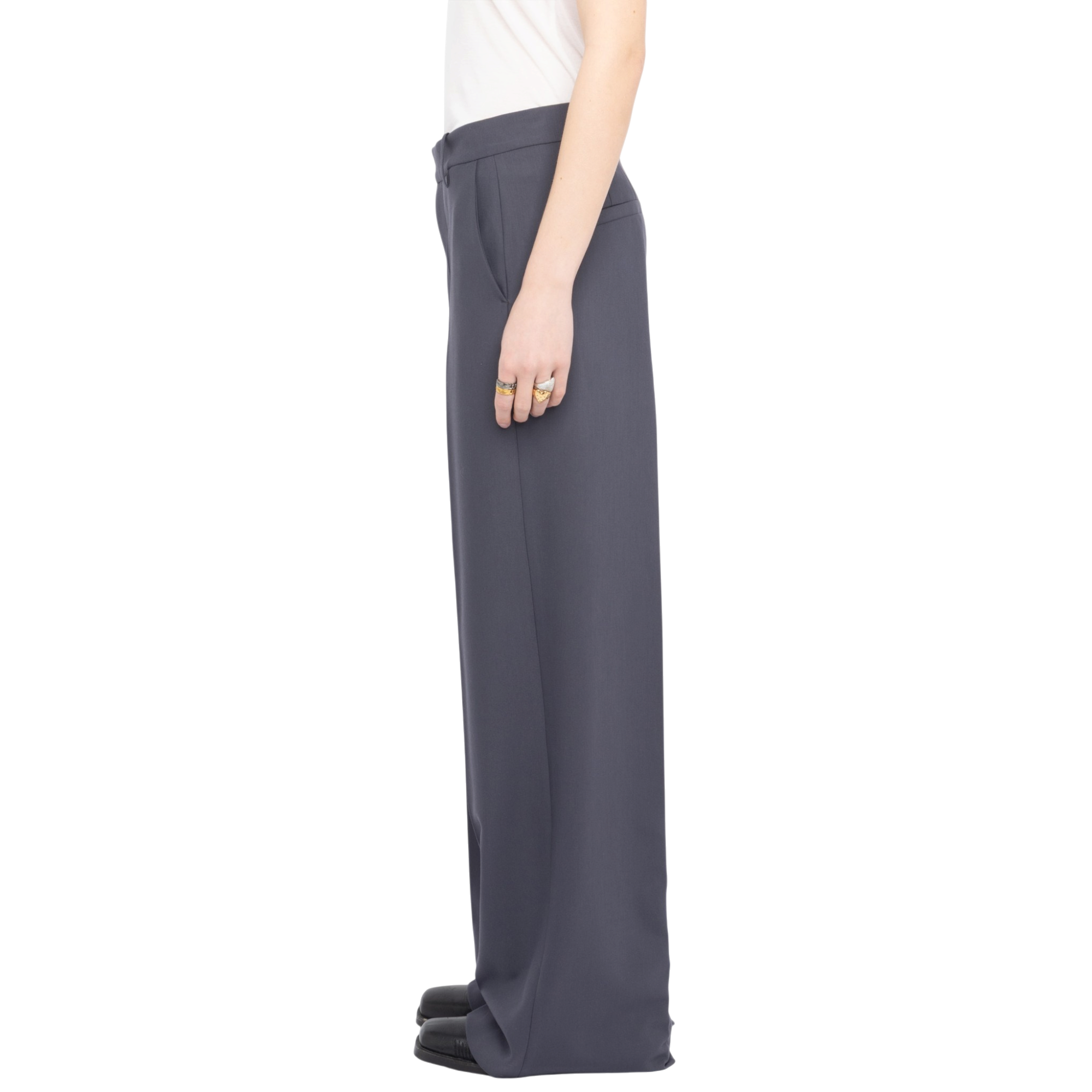 Panol Wide-Leg Tailored Trousers - Anthracite Grey