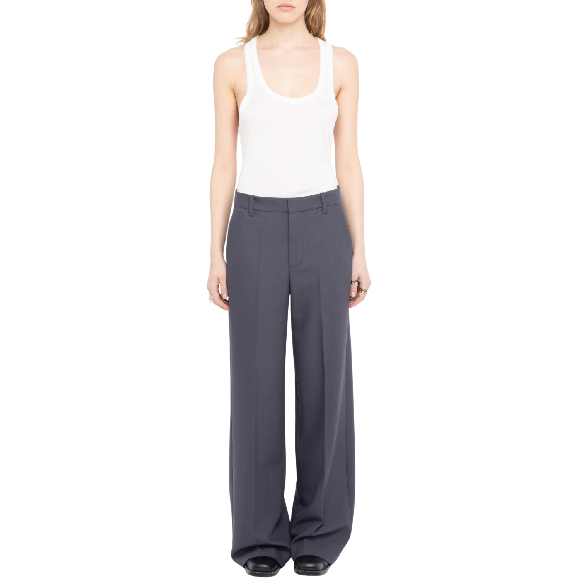 Panol Wide-Leg Tailored Trousers - Anthracite Grey
