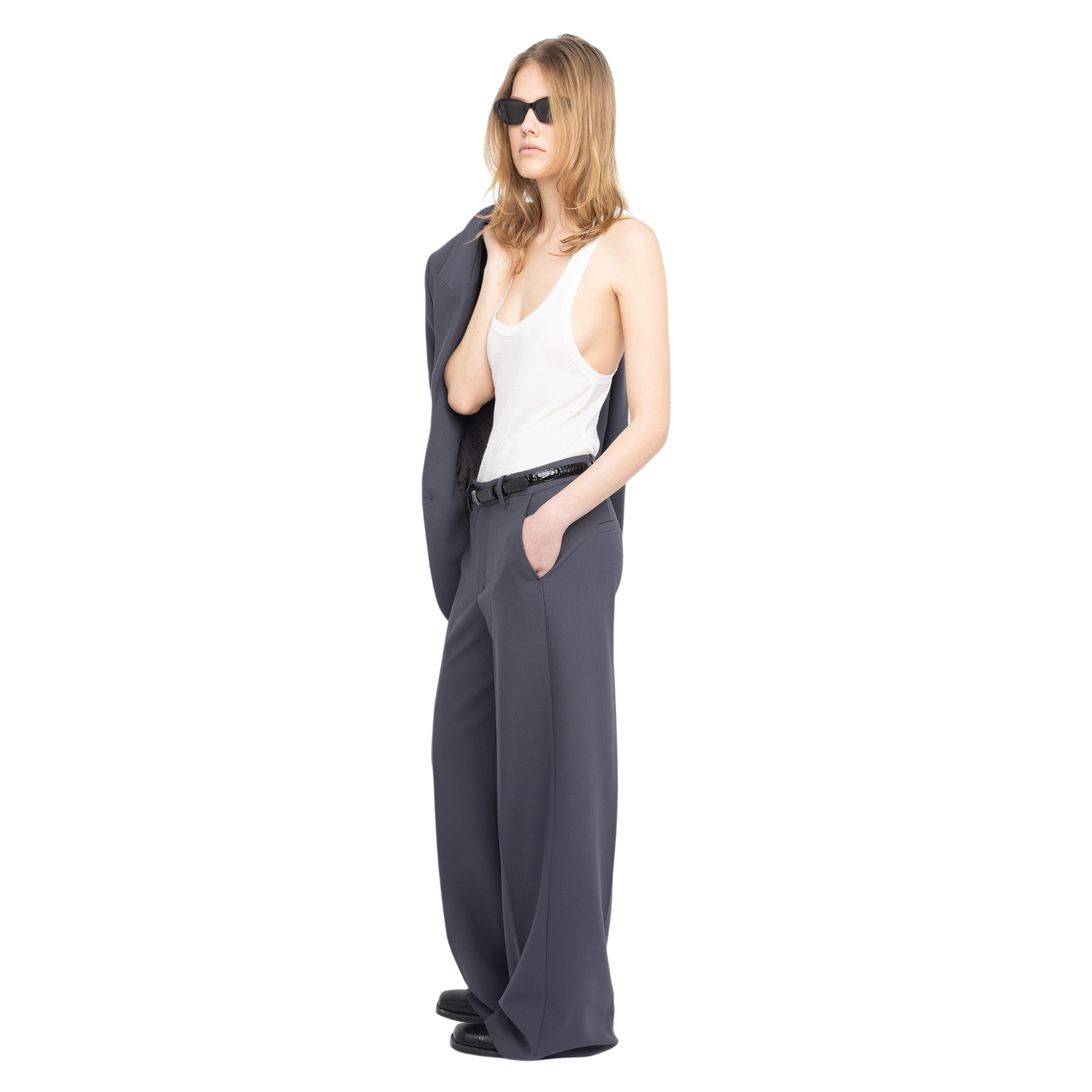 Panol Wide-Leg Tailored Trousers - Anthracite Grey
