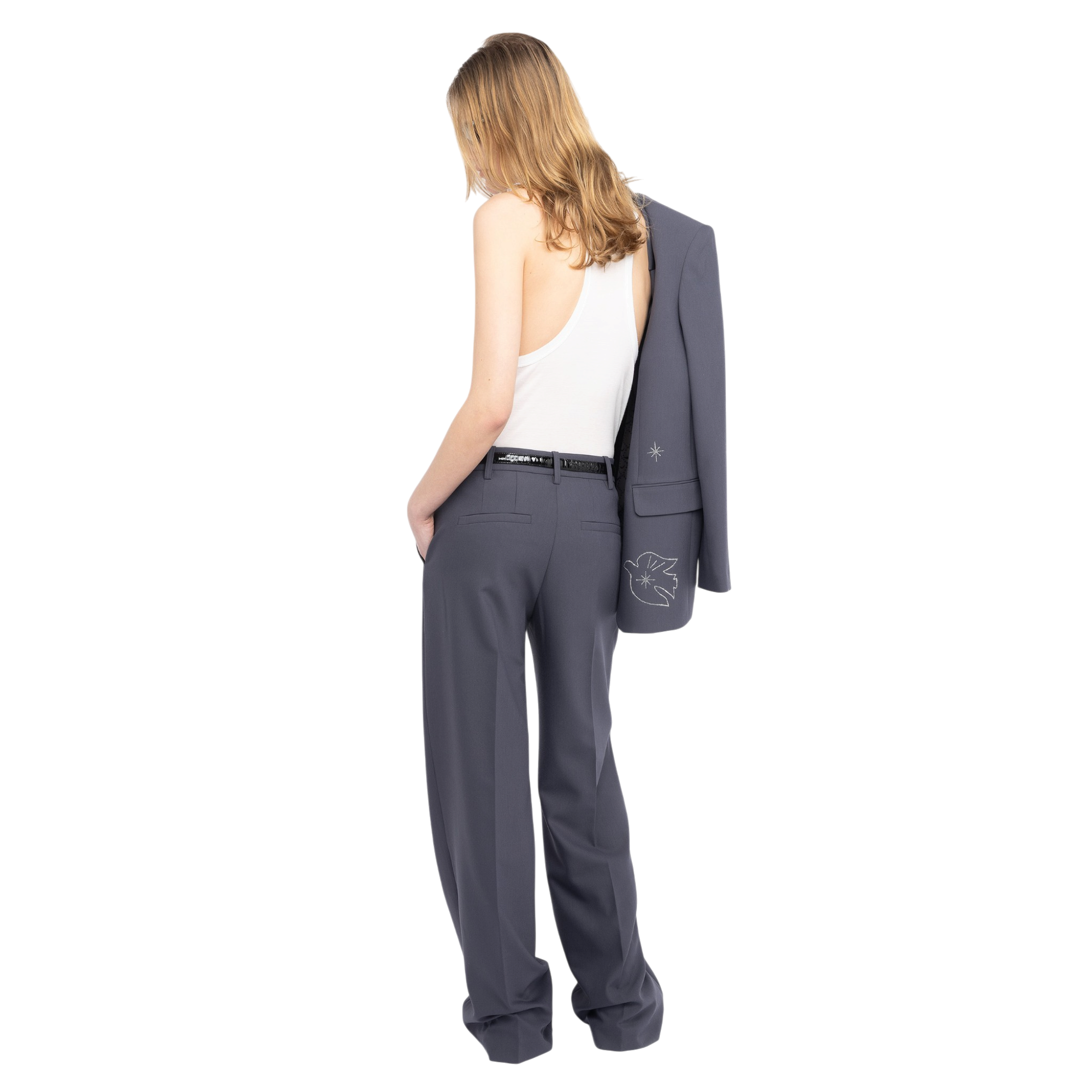 Panol Wide-Leg Tailored Trousers - Anthracite Grey