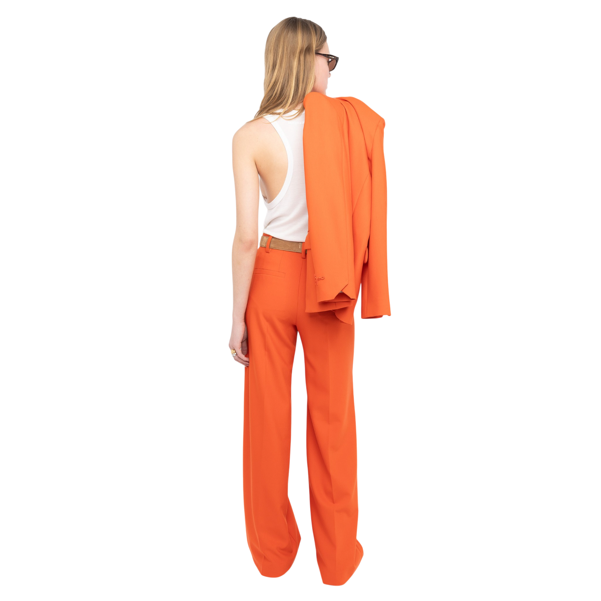 Panol Wide-Leg Tailored Trousers - Tangerine Orange