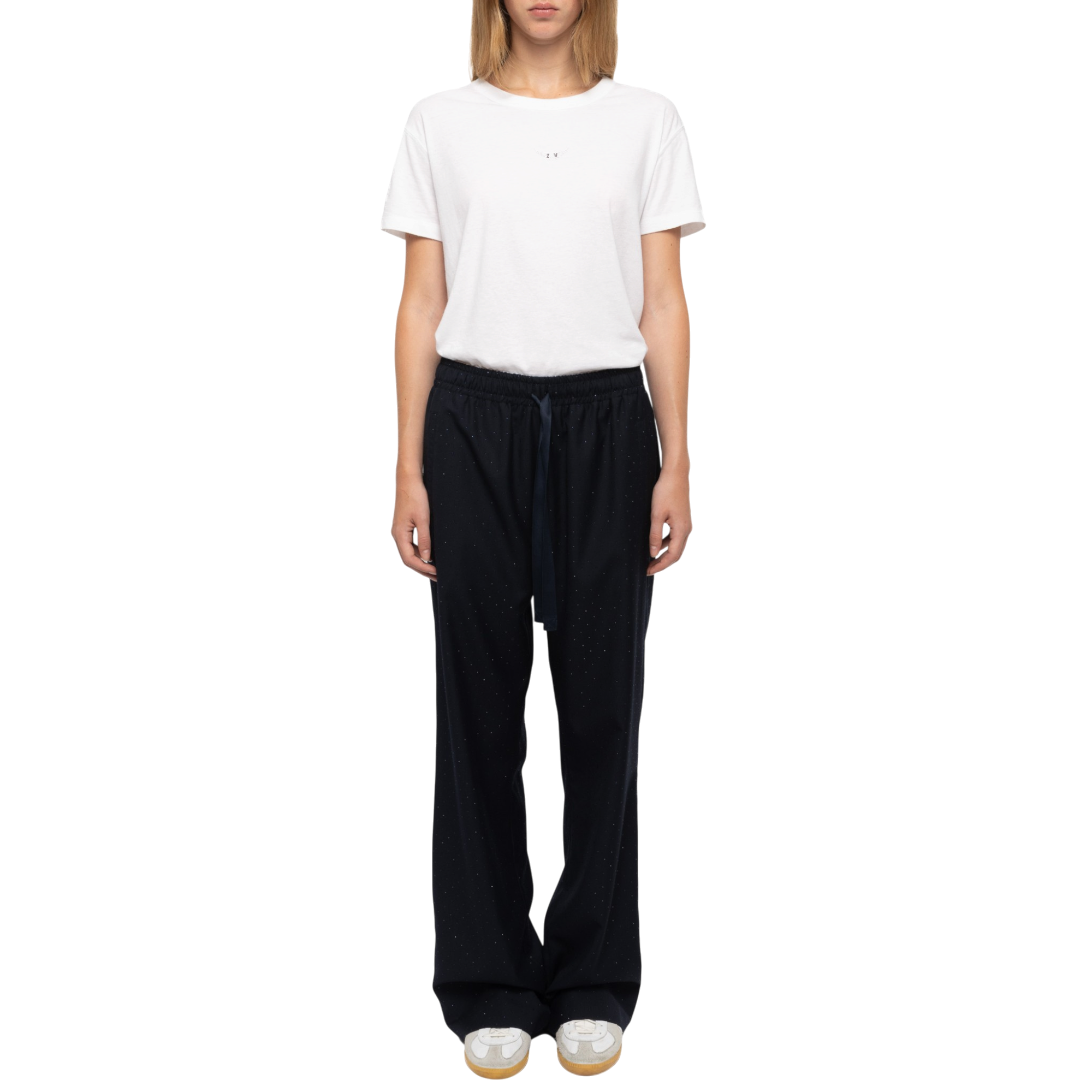 Poma Tailleur Strass Straight Tailored Trousers - Encre Blue