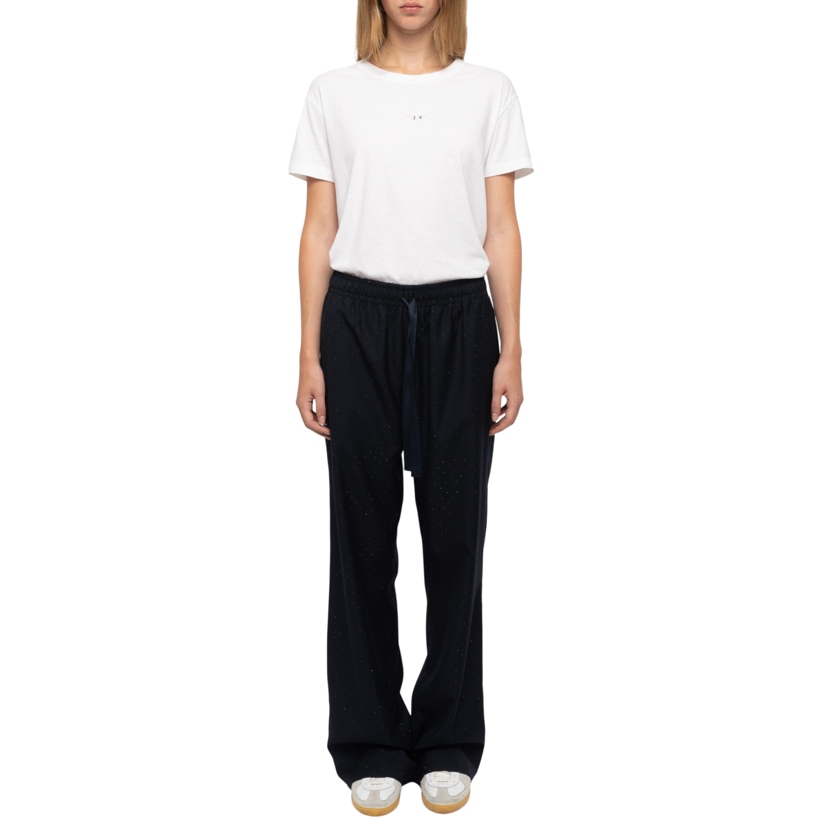 Poma Tailleur Strass Straight Tailored Trousers - Encre Blue