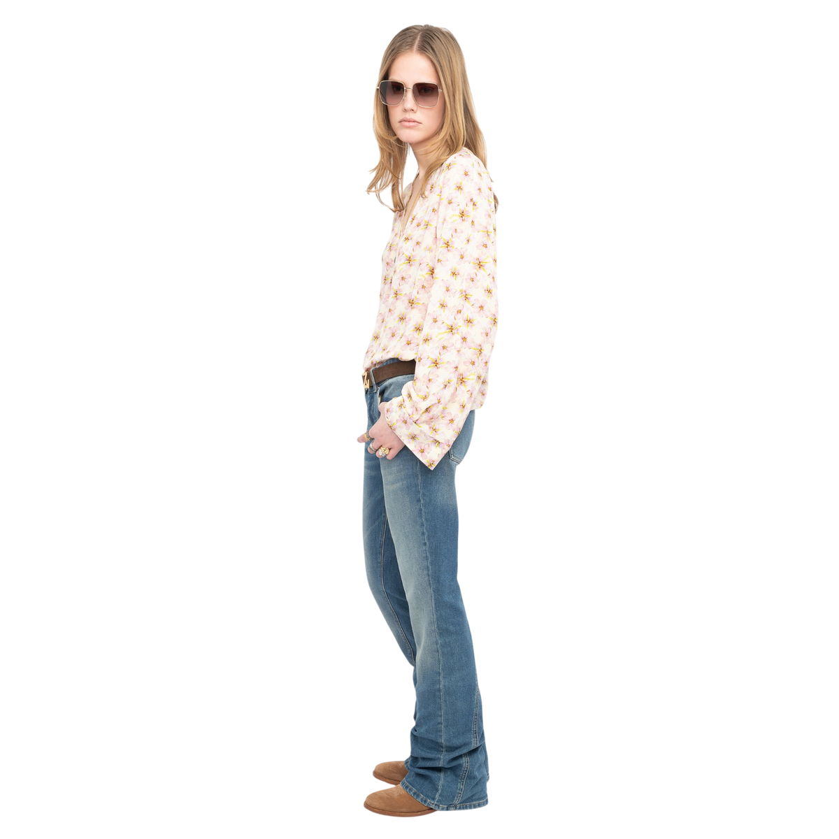 Torny Mirror Flowers Viscose Tunic - Pear Yellow