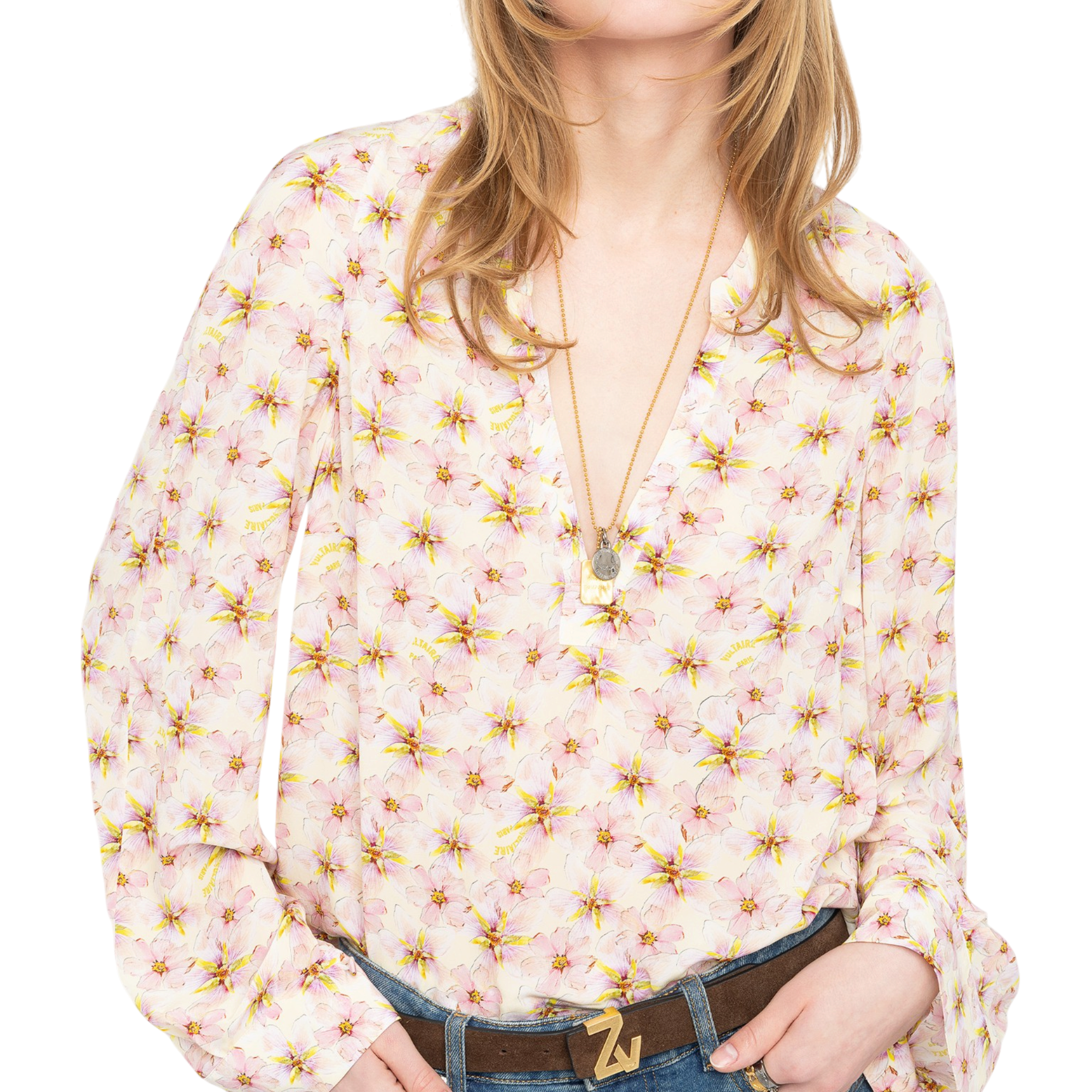 Torny Mirror Flowers Viscose Tunic - Pear Yellow