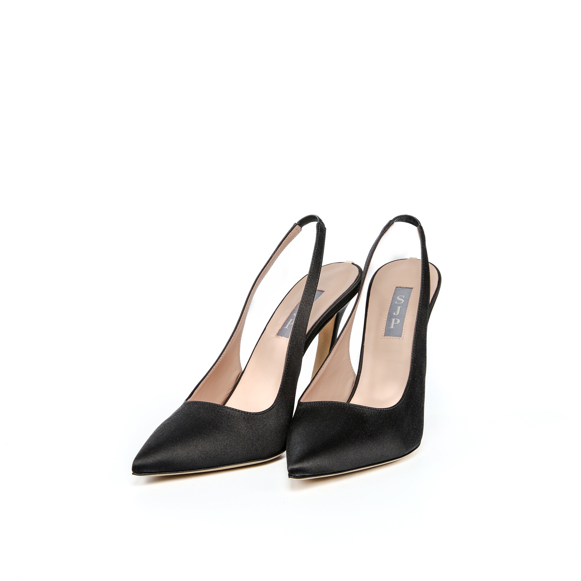 SJP By Sarah Jessica Parker Wonderland Ebony Satin 110mm Slingback