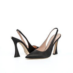 SJP By Sarah Jessica Parker Wonderland Ebony Satin 110mm Slingback