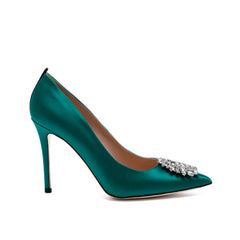 SJP by Sarah Jessica Parker Zaina 100mm Emerald Green Satin Pumps