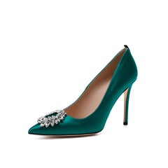 SJP by Sarah Jessica Parker Zaina 100mm Emerald Green Satin Pumps