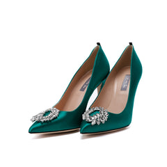 SJP by Sarah Jessica Parker Zaina 100mm Emerald Green Satin Pumps