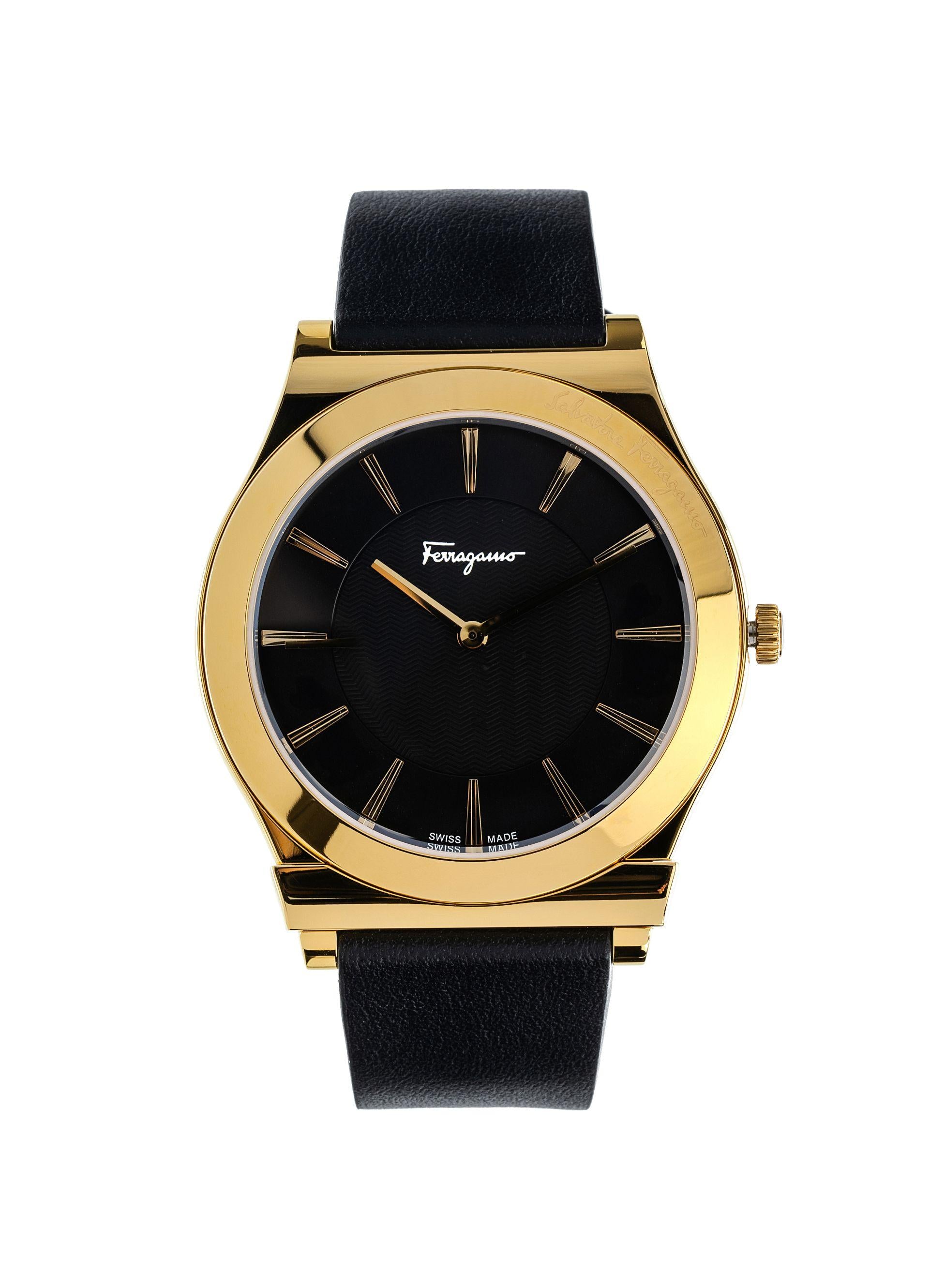 1898 Slim Quartz Black Dial Watch