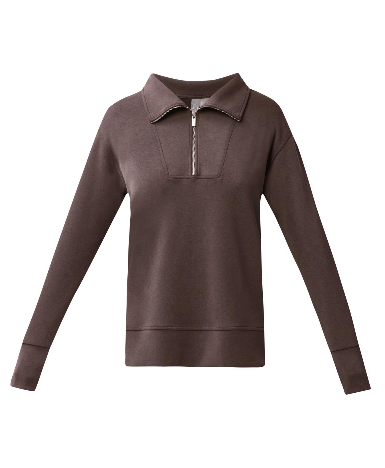 Sand Wash Half Zip Longline Sweatshirt