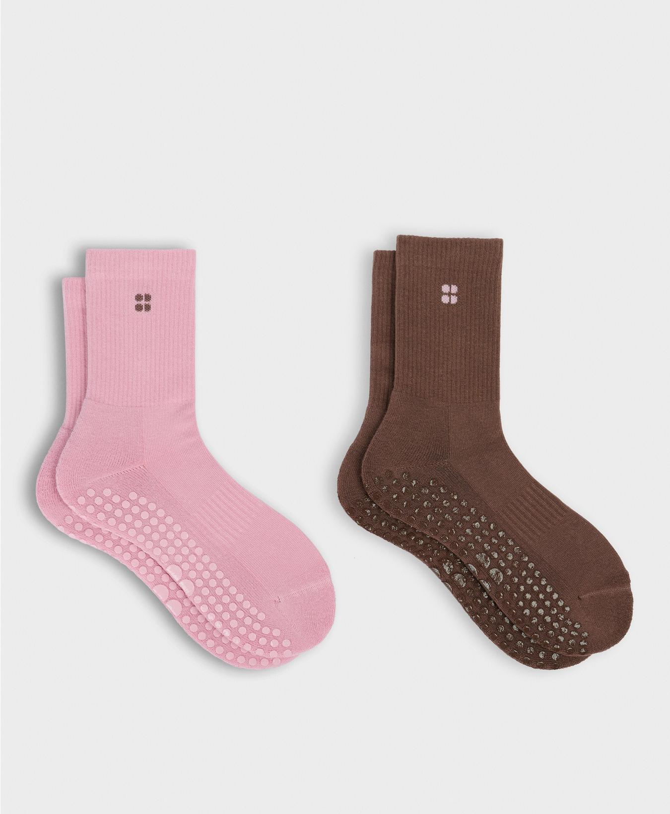 Pilates Crew Gripper Socks 2 Pack