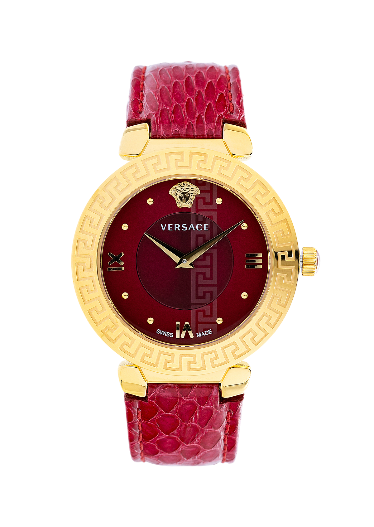 Daphnis Red Dial Gold-Tone Watch