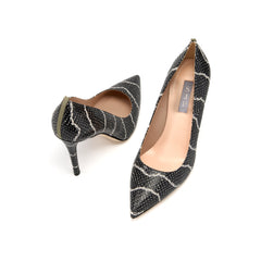 SJP by Sarah Jessica Parker Fawn 100mm Python Printed Leather Pumps