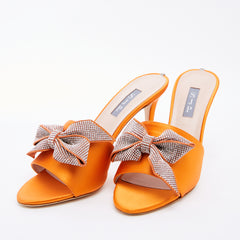 SJP by Sarah Jessica Parker Amna 90mm Orange Satin Sandals