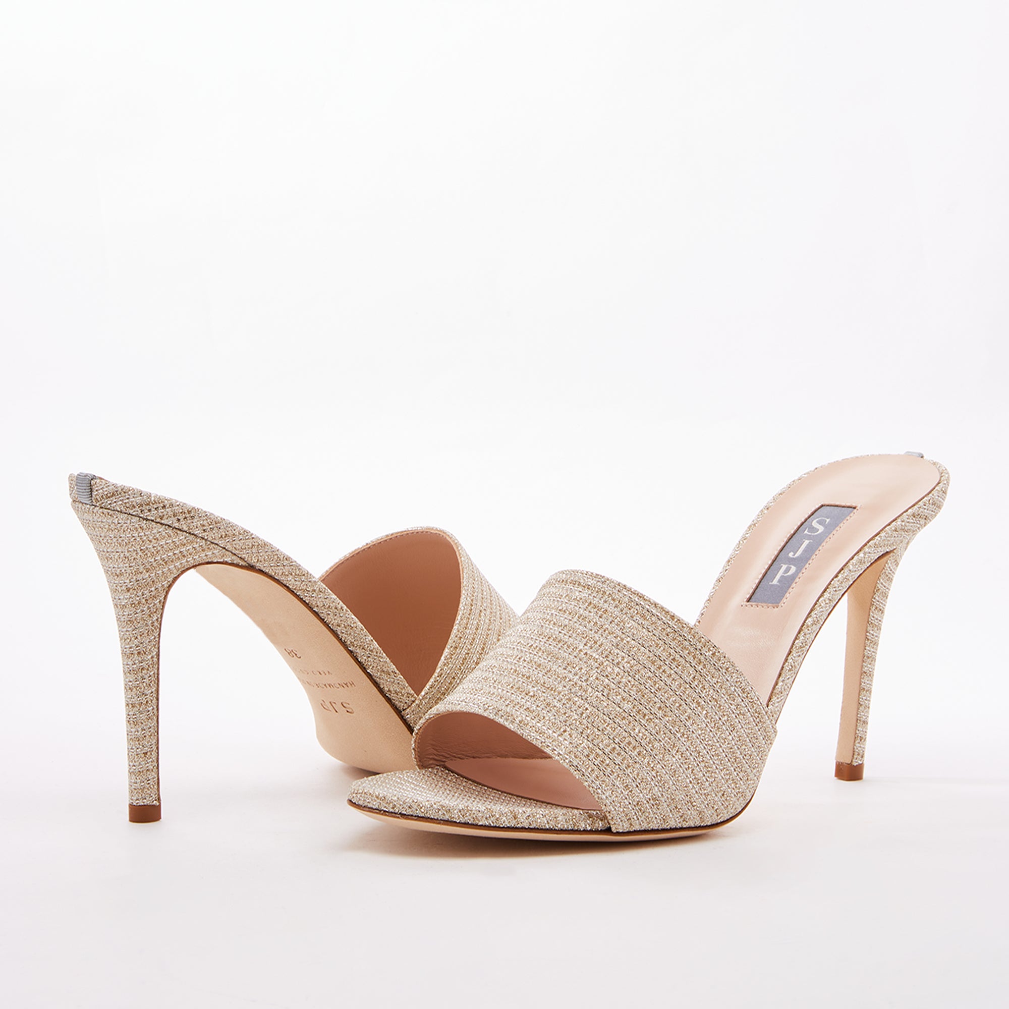 SJP by Sarah Jessica Parker Calico 90mm Gold Fabric Sandals