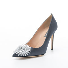 SJP by Sarah Jessica Parker Safa 100mm Dark Grey Satin Pumps