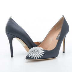 SJP by Sarah Jessica Parker Safa 100mm Dark Grey Satin Pumps