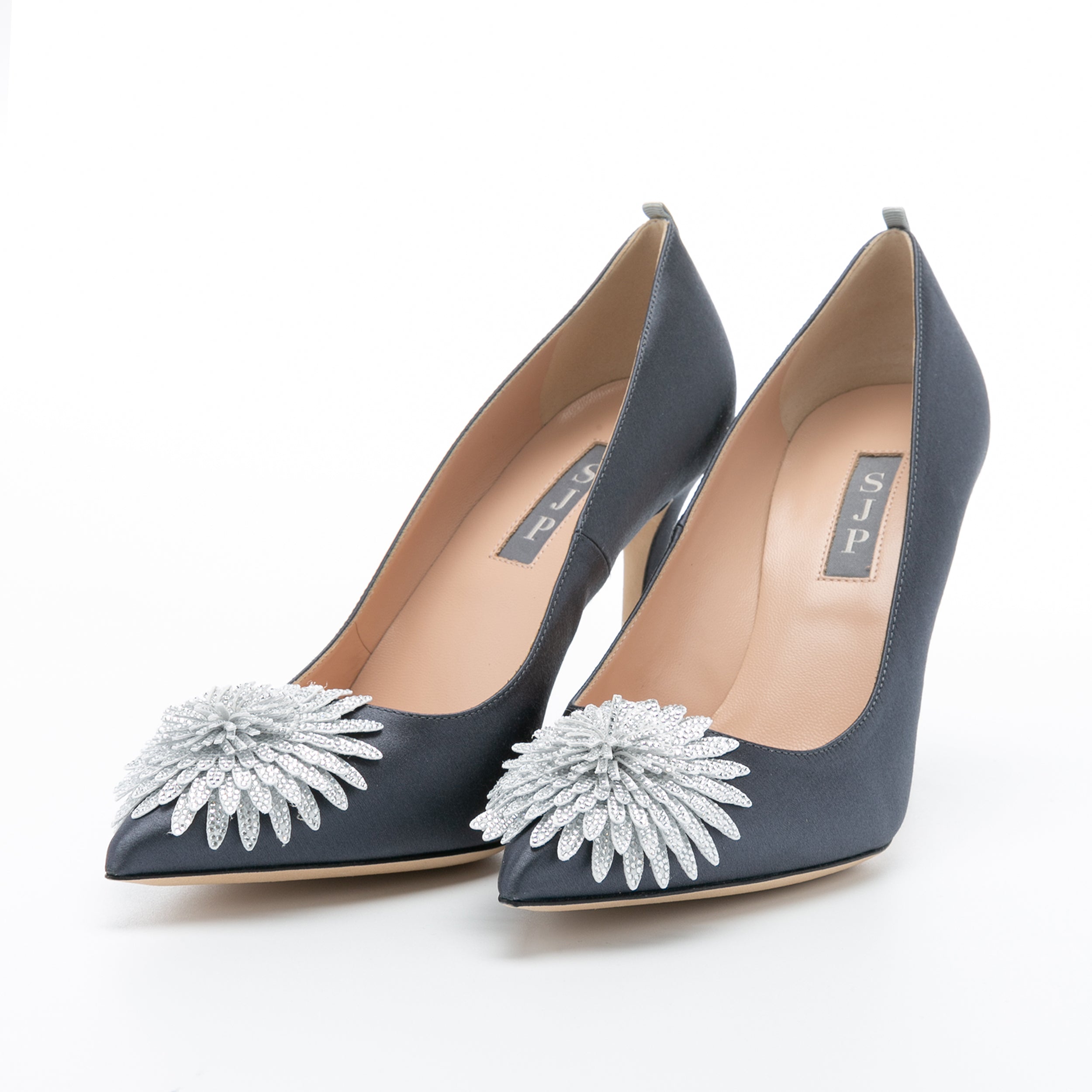 SJP by Sarah Jessica Parker Safa 100mm Dark Grey Satin Pumps