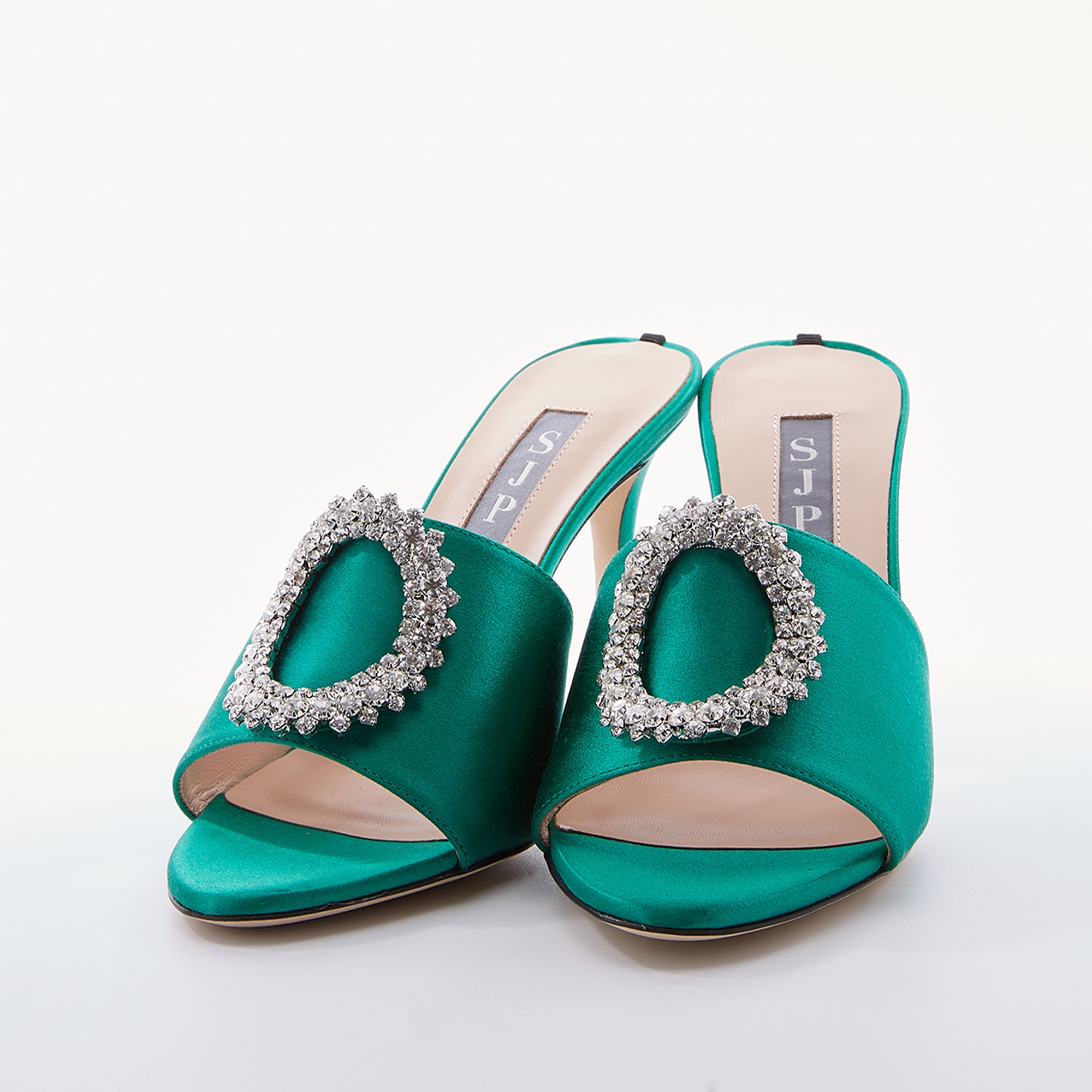 SJP by Sarah Jessica Parker Soleil 90mm Emerald Green Satin Sandals
