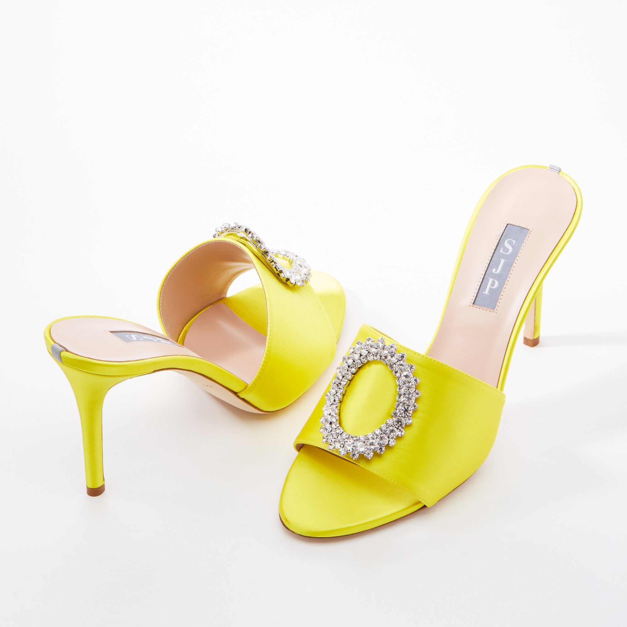SJP by Sarah Jessica Parker Soleil 90mm Yellow Satin Sandals